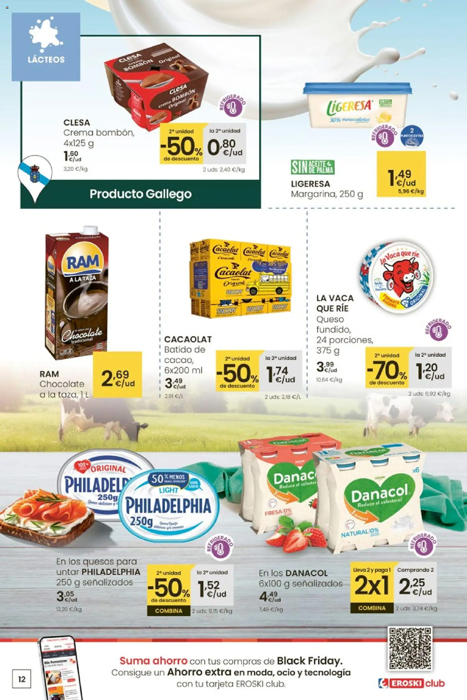 Eroski - Adelántate a la Navidad │ válido desde el 13.11.2025 | Página: 12 | Productos: Queso, Chocolate, Crema