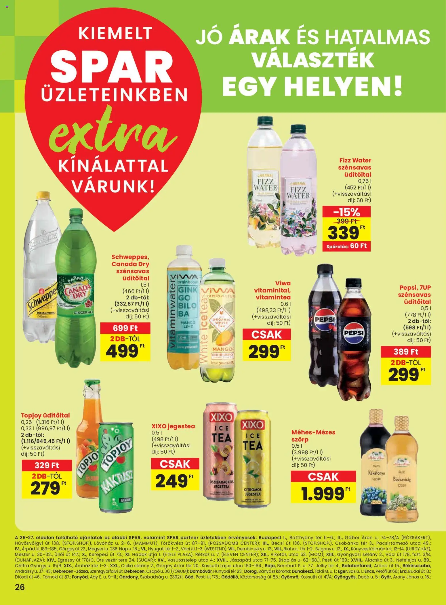 Spar akciós ujság - amely érvényes a következő dátumtól: 13.11.2025 | Oldal: 7 | Termékek: Szörp, Lime, Pepsi, Mangó
