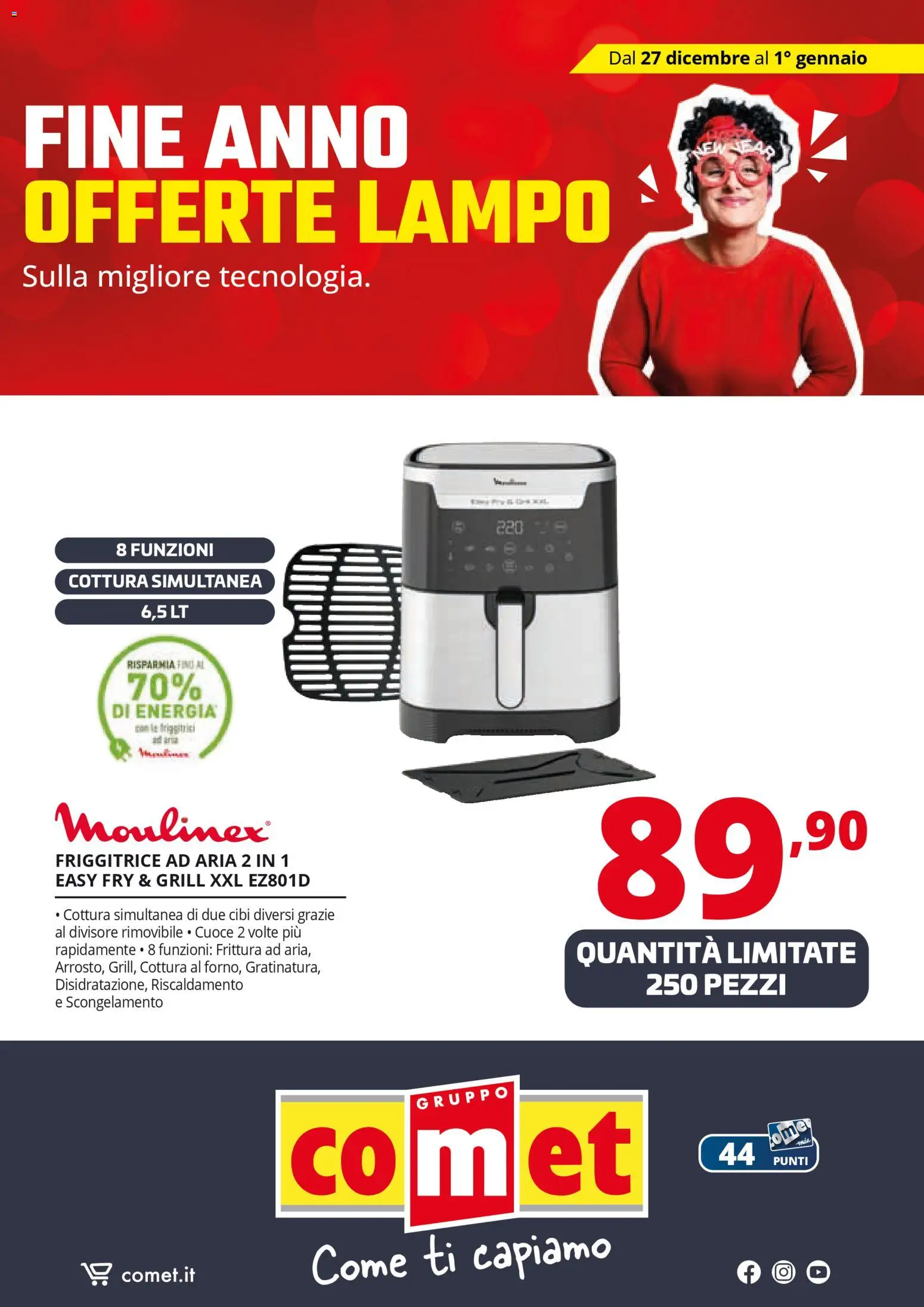Volantino Comet del 27.12.2025 | Pagina: 45 | Prodotti: Friggitrice ad aria, Friggitrice