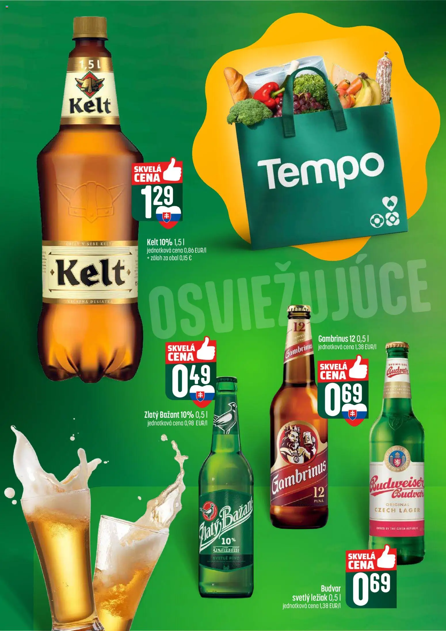 Nové COOP Jednota akcie – leták je platný od 22.01.2026 | Strana: 50 | Produkty: Kelt, Budvar, Zlatý Bažant, Gambrinus