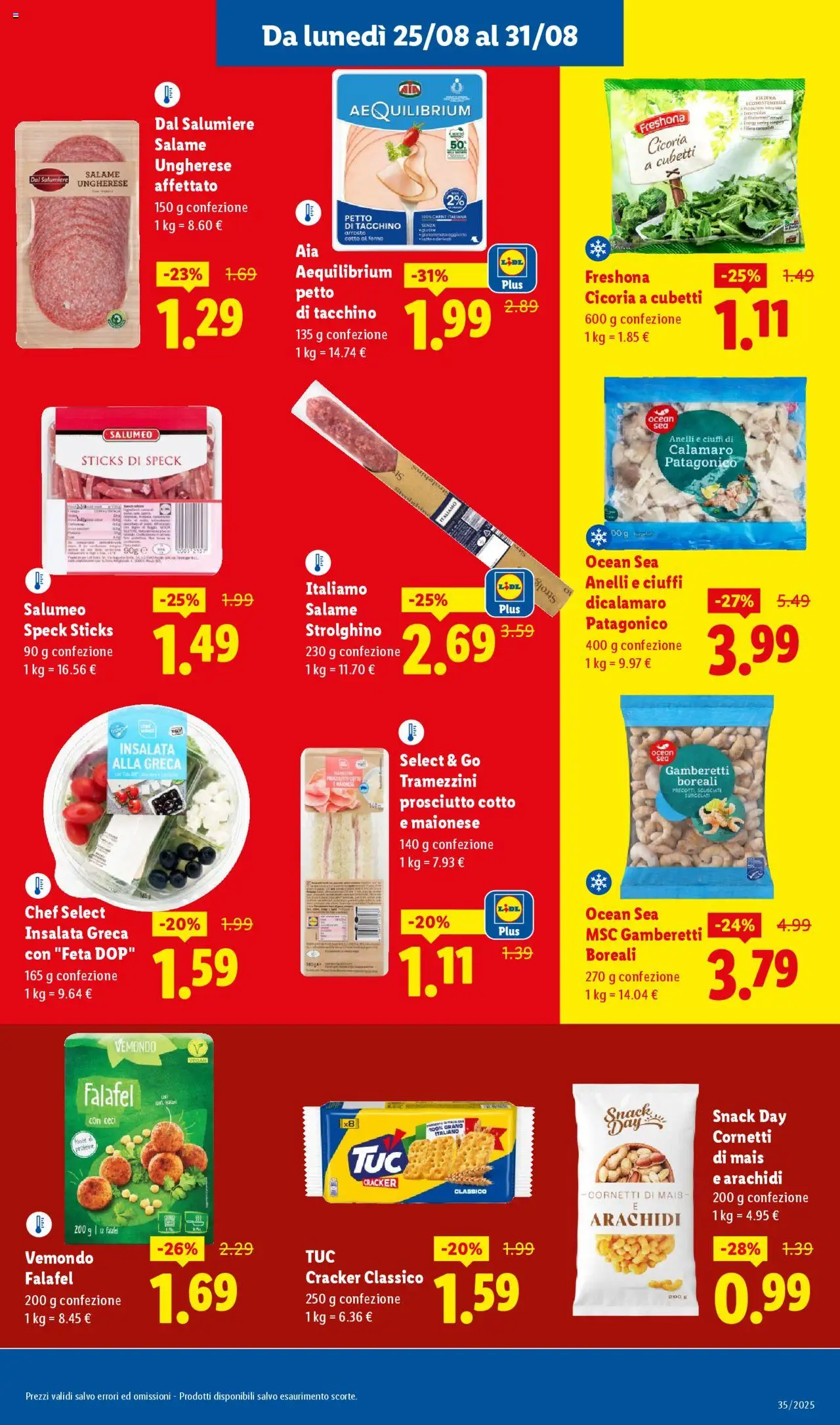 Volantino Lidl del 25.08.2025 | Pagina: 9 | Prodotti: Prosciutto Cotto, Maionese, Tacchino, Prosciutto