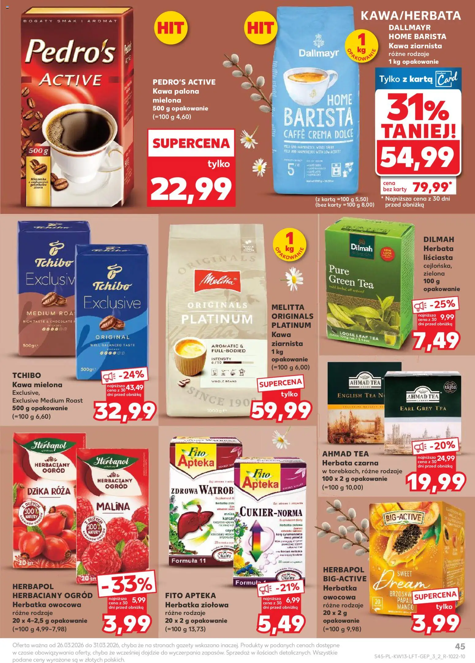 Kaufland Polsko leták od 26.03.2026 | Strana: 45 | Produkty: Mango, Síť, Crema, Ahmad tea