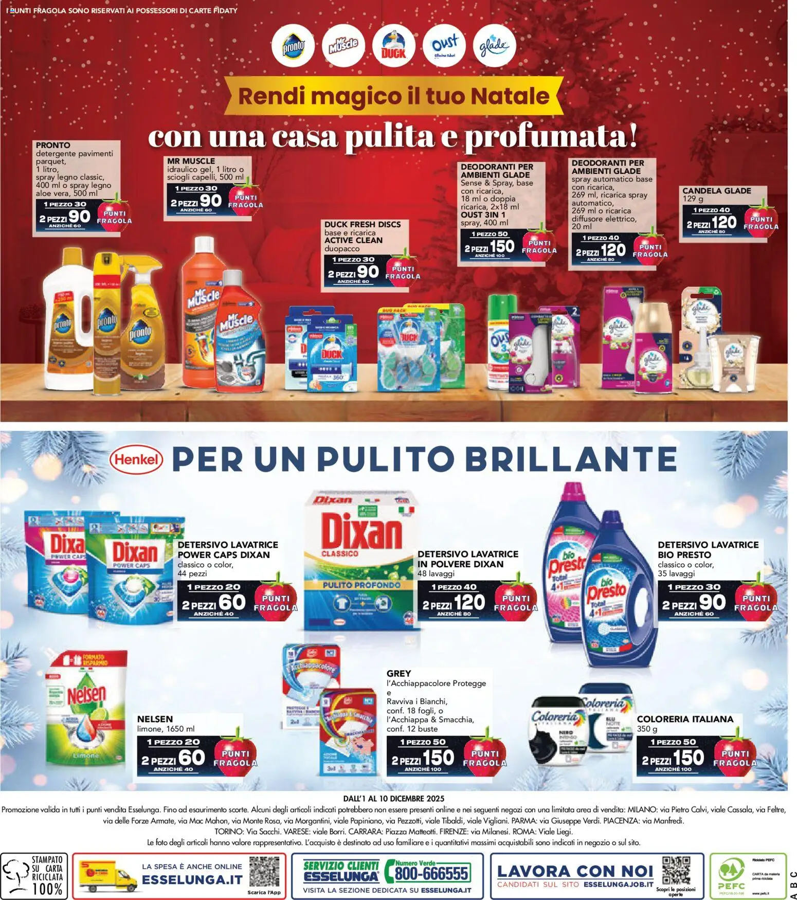 Volantino Esselunga S del 01.12.2025 | Pagina: 12 | Prodotti: Detergente, Lavatrice, Candela