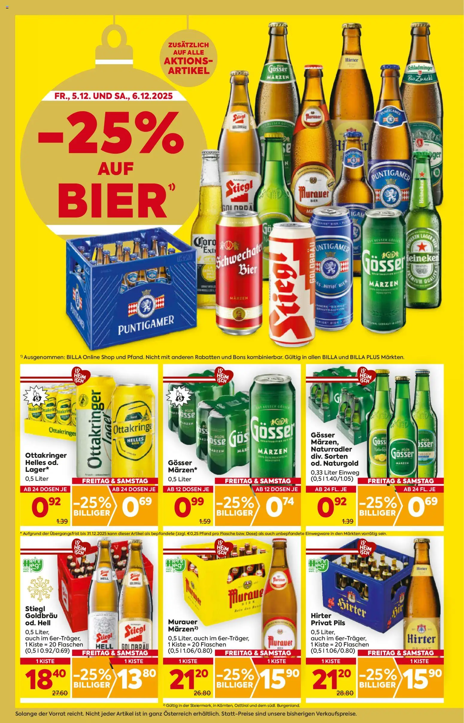 Billa Flugblatt - Steiermark gültig ab 04.12.2025 | Seite: 2 | Produkte: Bier