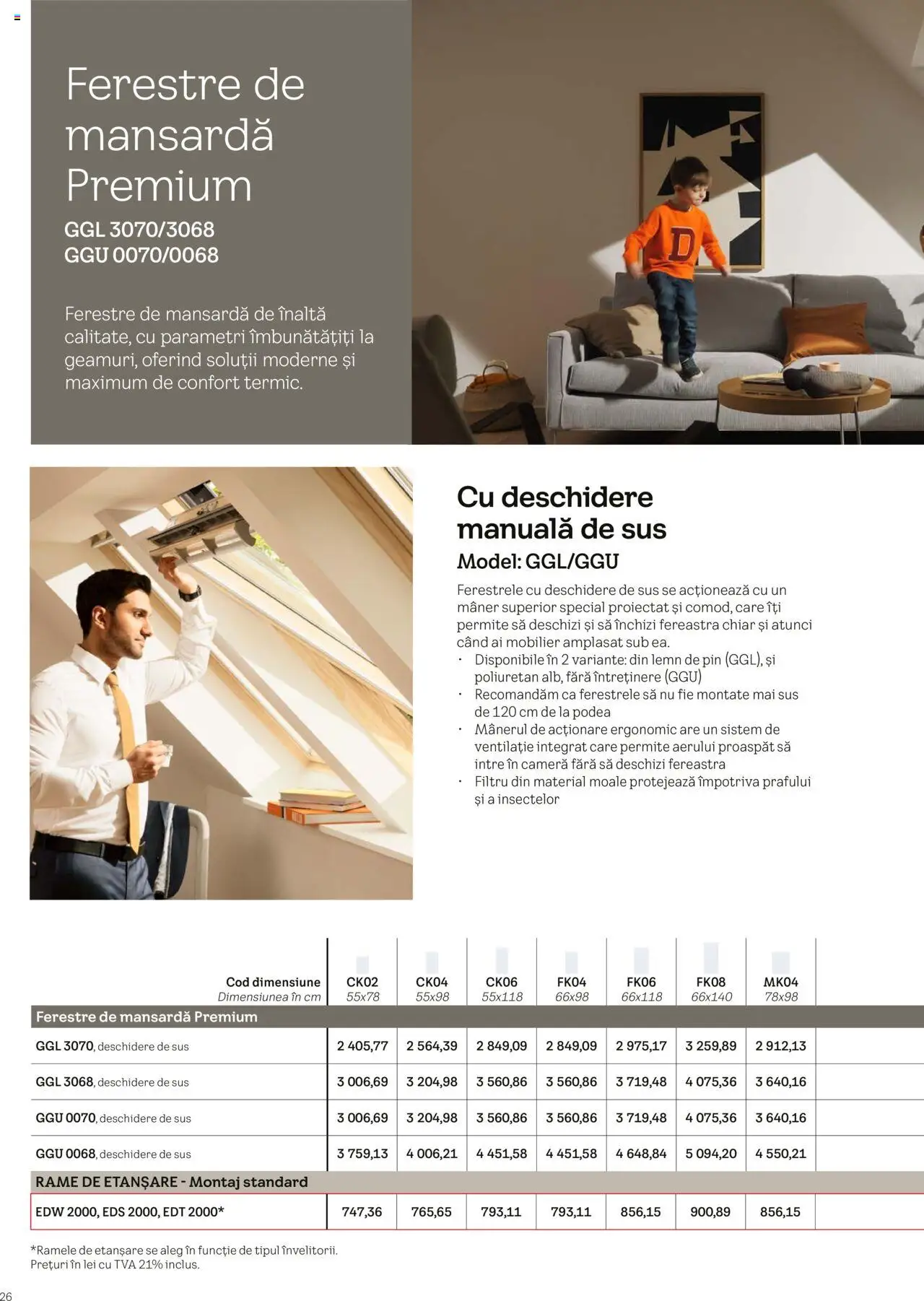 Catalog Velux – valabil de la 25.02.2025 | Pagină: 26 | Produse: Cameră, Fereastră, Mâner