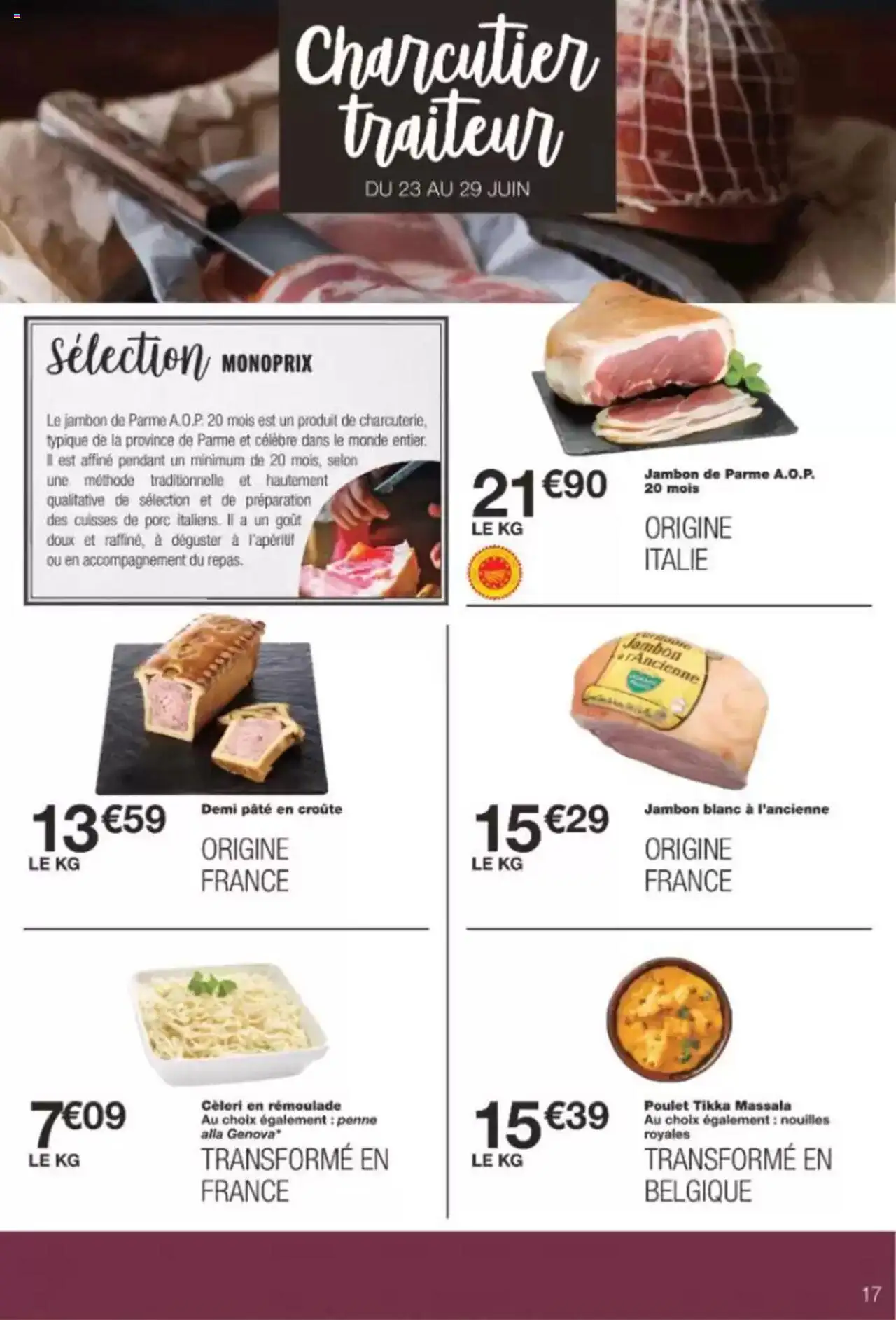  | Page: 17 | Produits: Jambon blanc, Jambon, Porc, Nouilles