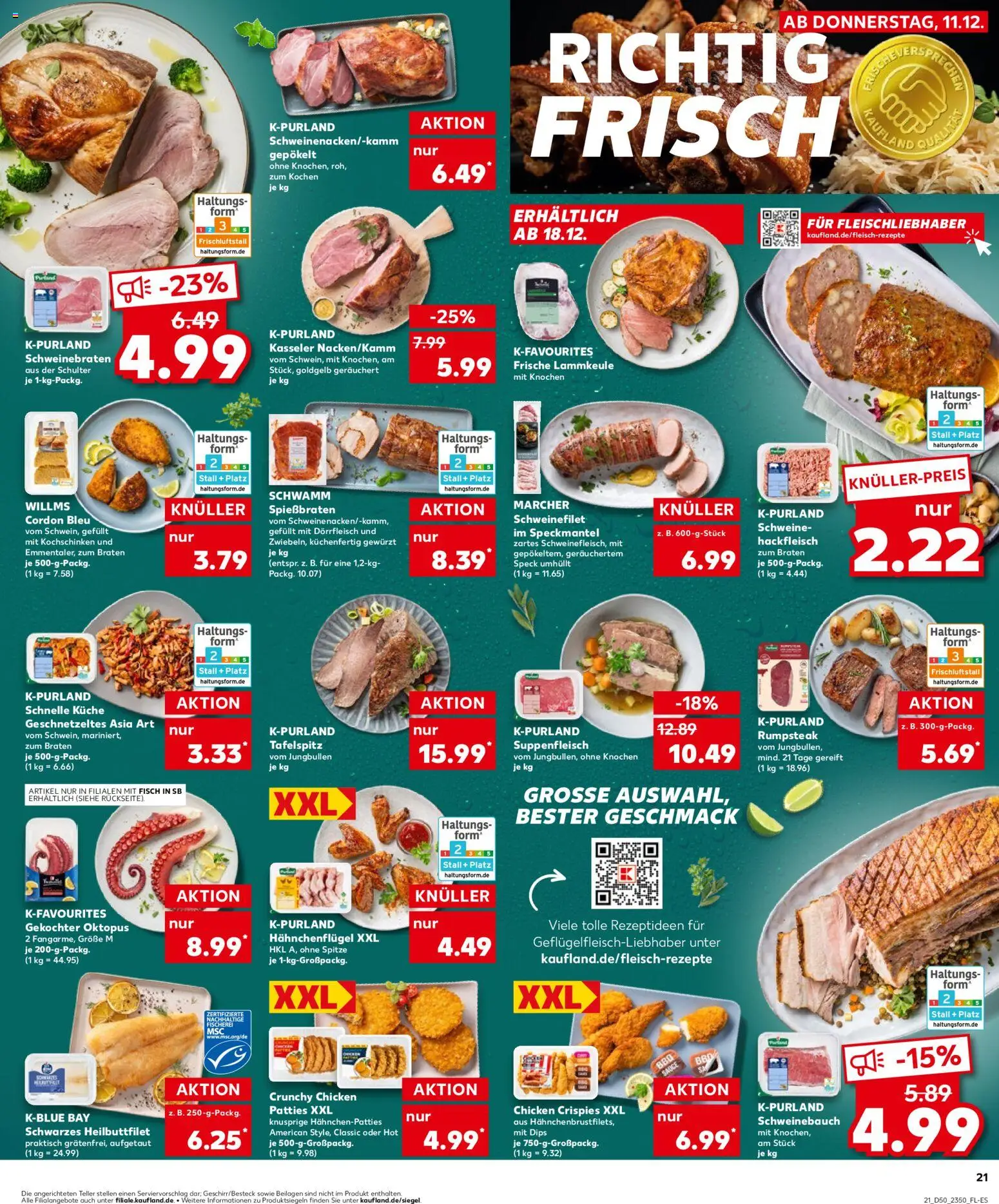 Kaufland prospekt Völklingen	 – gültig ab 14.12.2025 | Seite: 21 | Produkte: Rumpsteak, Schweinefilet, Fisch, Suppenfleisch
