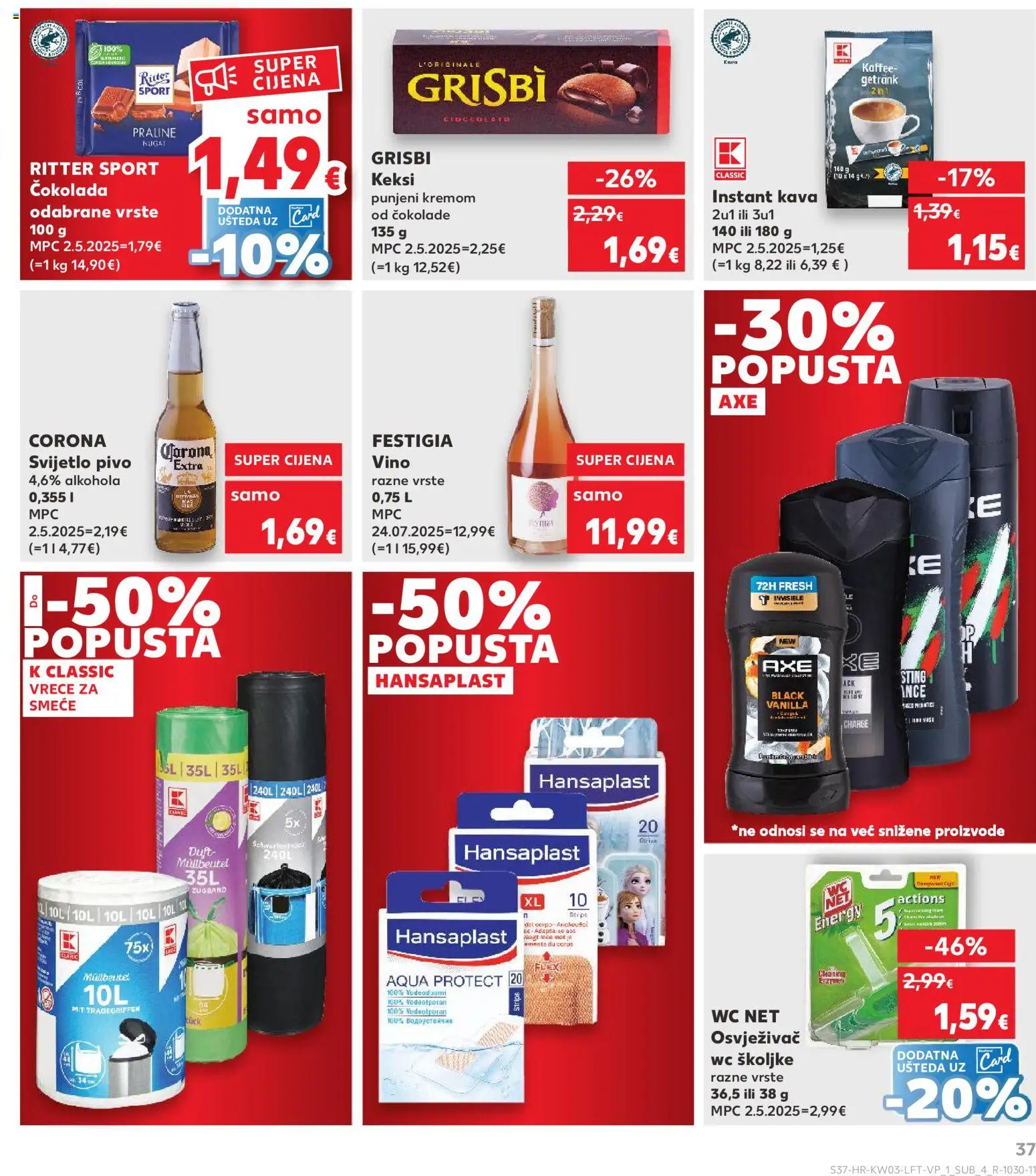 Kaufland HR akciós ujság - amely érvényes a következő dátumtól: 14.01.2026 | Oldal: 37 | Termékek: Praliné, WC