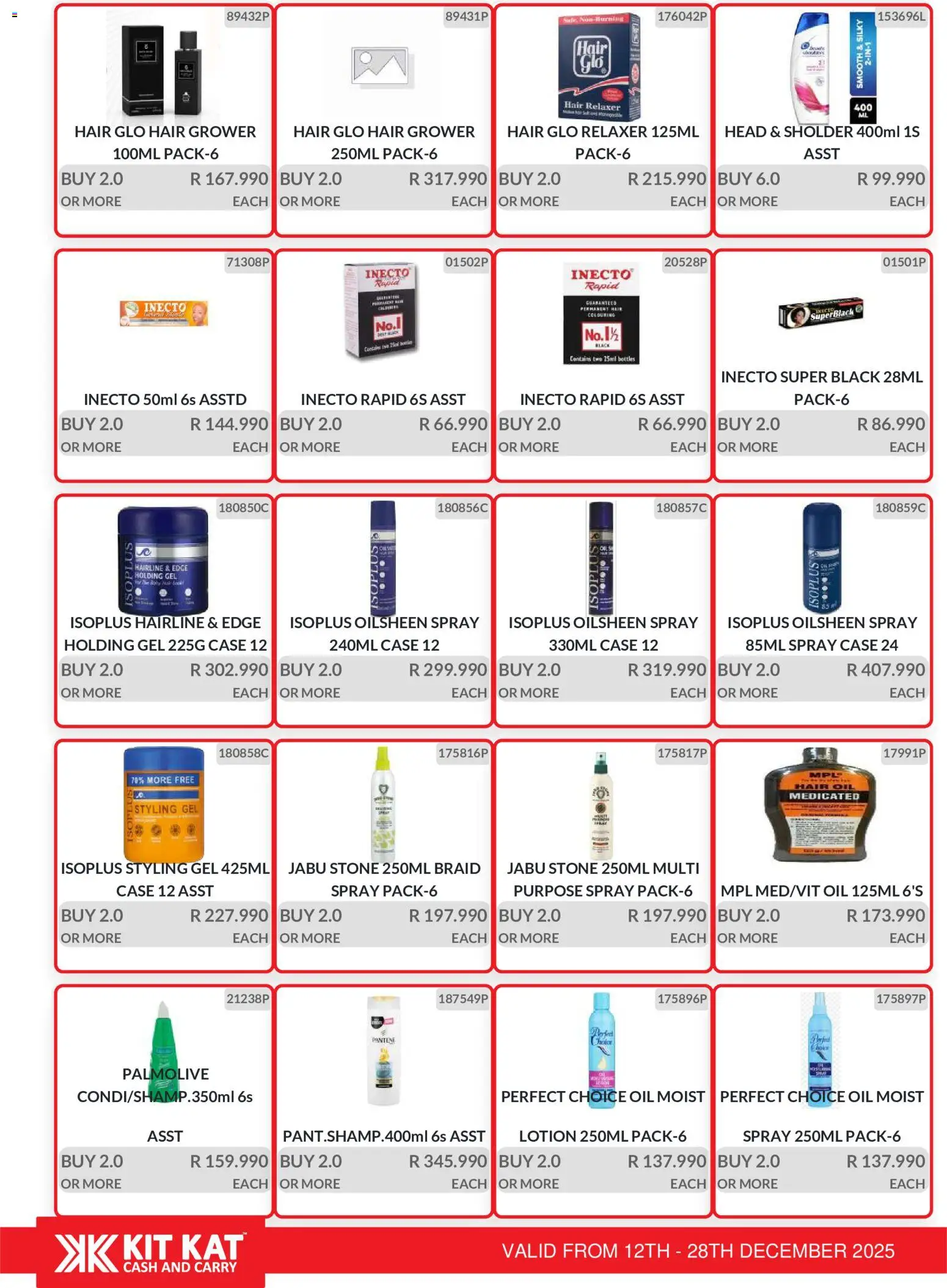 New KIT KAT Cash & Carry catalogue – valid from 12.12.2025 | Page: 18 | Products: Case, Oil, Hair oil, Relaxer