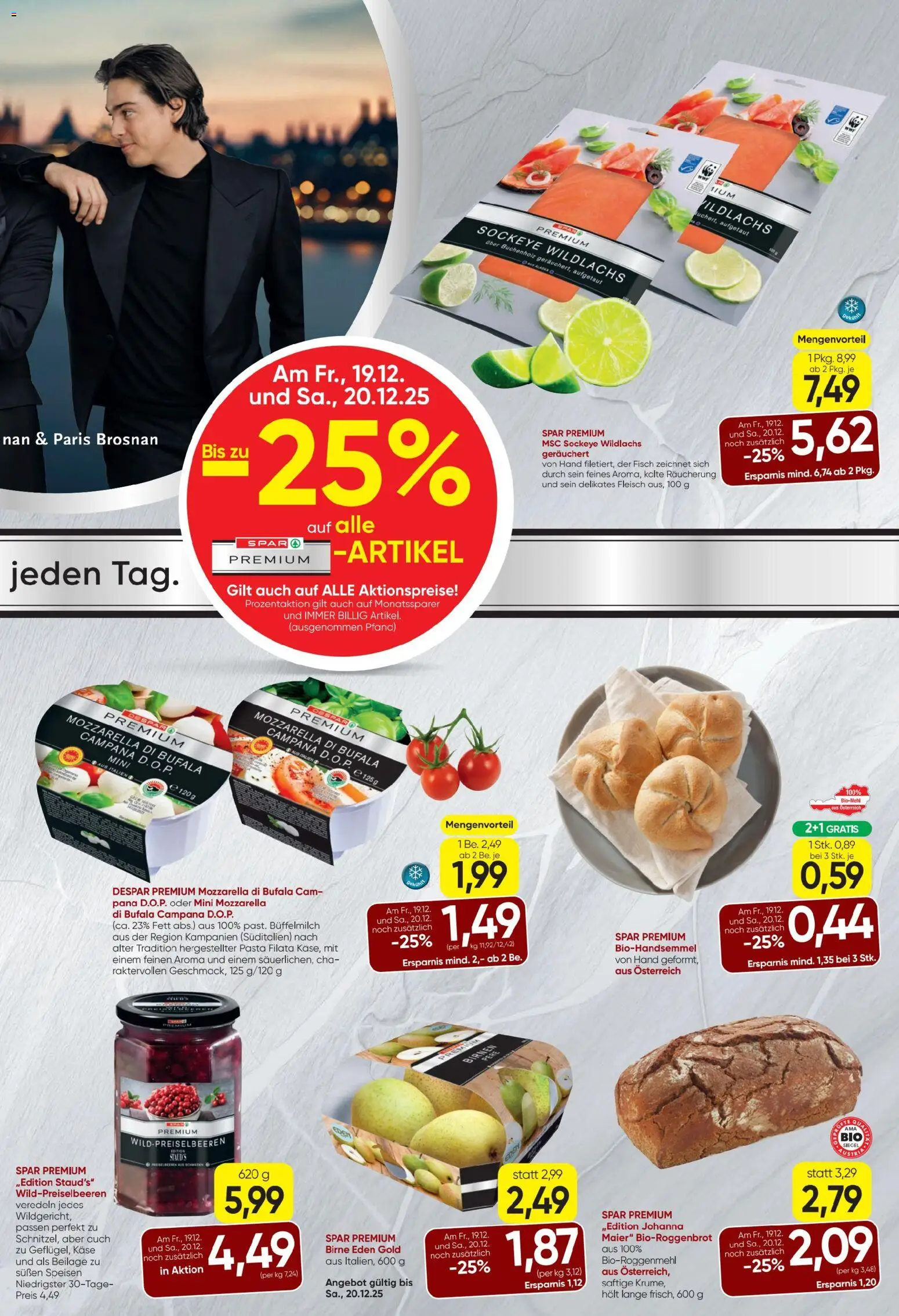 Spar Premium gültig ab 18.12.2025 | Seite: 3 | Produkte: Pasta, Birne, Käse, Fisch