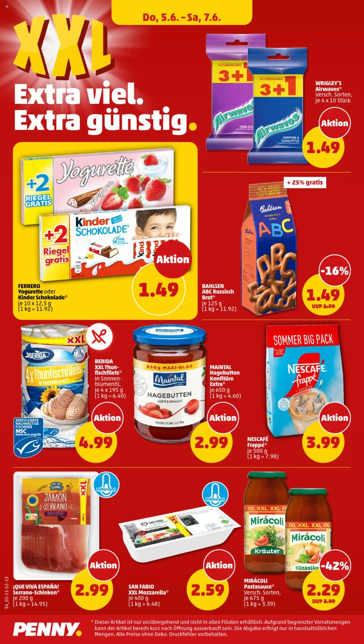 Penny Prospekt 	 - gültig ab dem 02.06.2025 | Seite: 34 | Produkte: Nescafe, Mozzarella, Pasta, Brot
