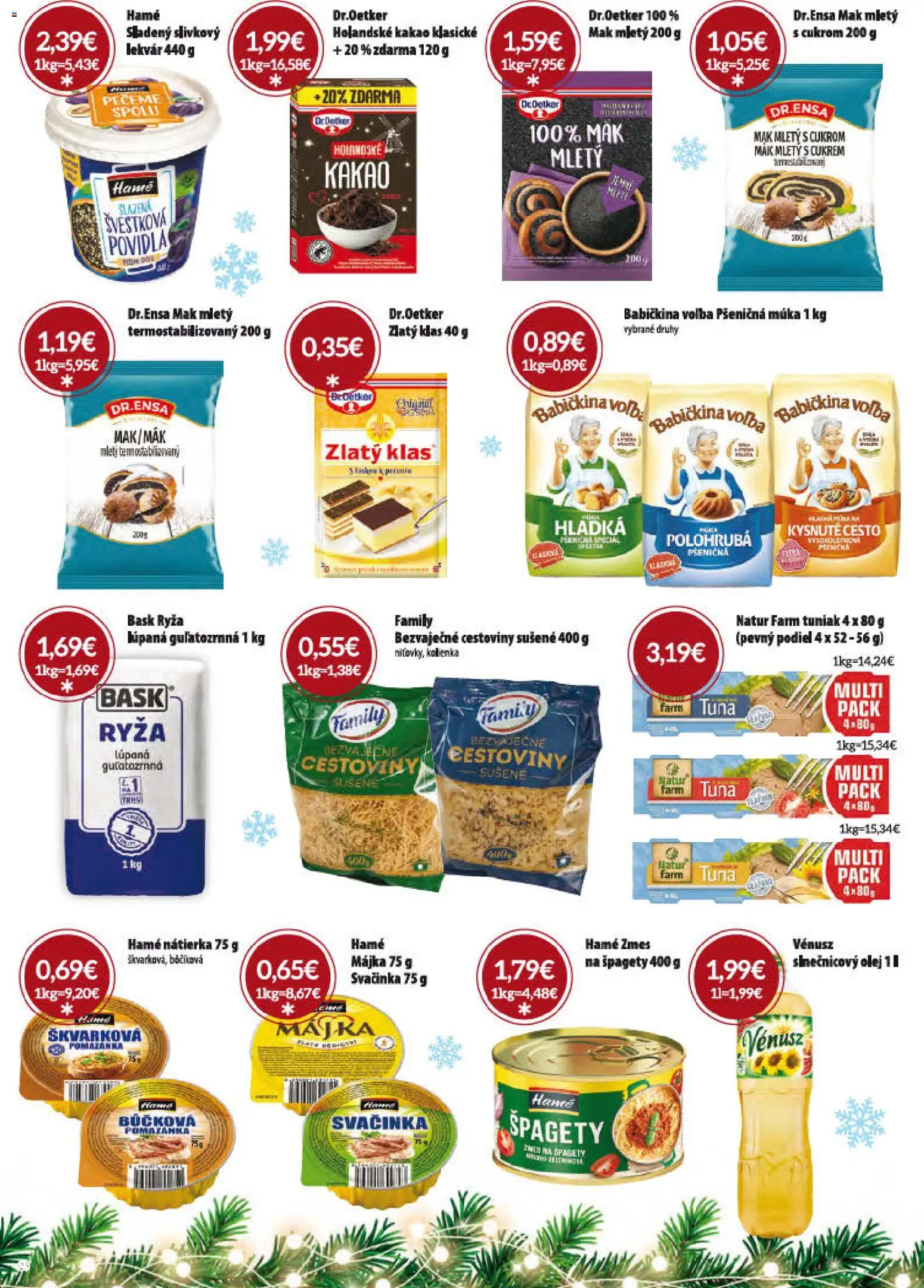 Nové CBA Verex akcie – leták je platný od 01.12.2025 | Strana: 23 | Produkty: Ryža, Slnečnicový olej, Múka, Špagety