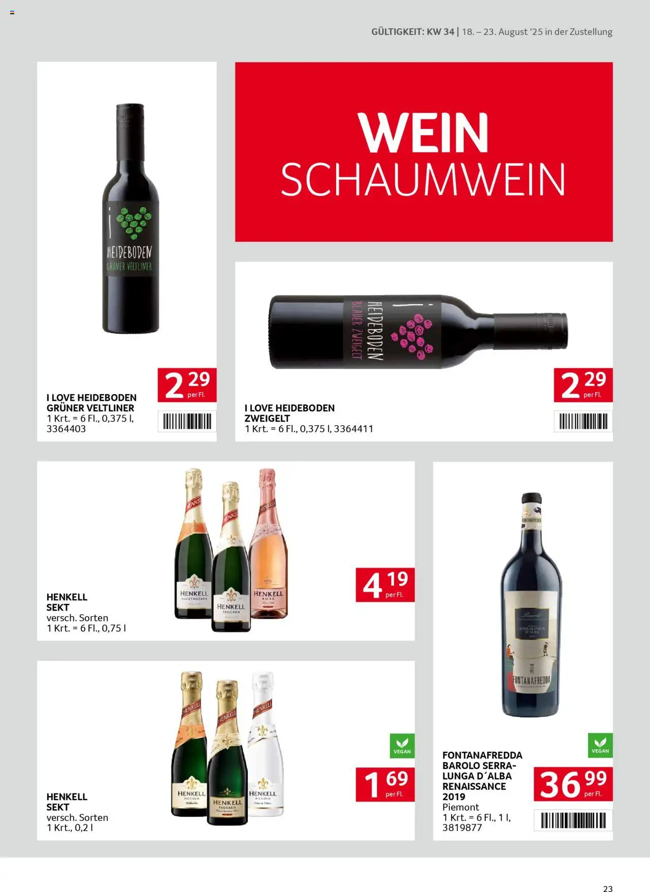 Transgourmet Zustellaktion gültig ab 17.08.2025 | Seite: 23 | Produkte: Wein