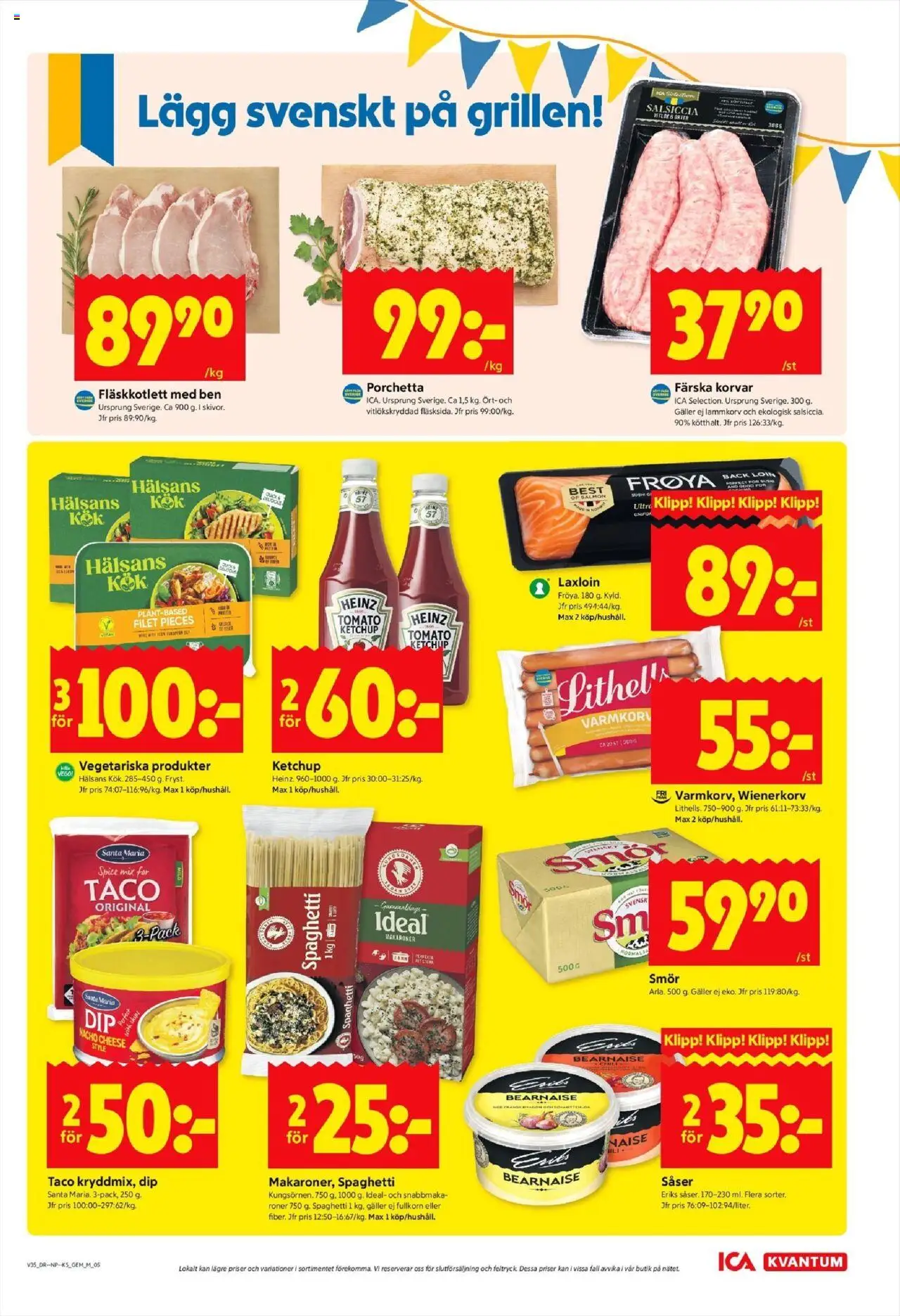 ICA Kvantum reklamblad aktuell från 25.08.2025 | Sida: 5 | Produkter: Galler, Makaroner, Spaghetti, Ketchup
