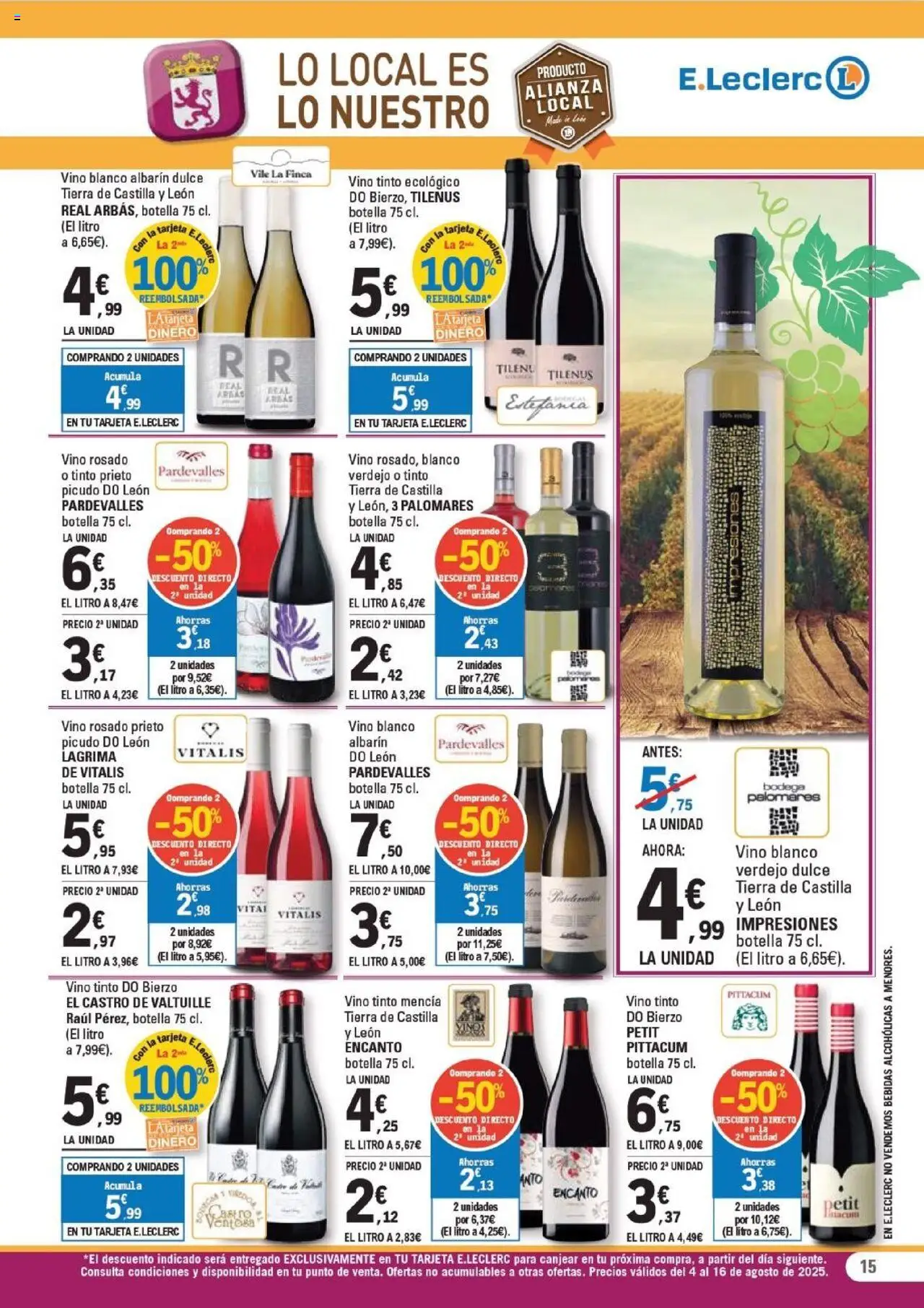 E.Leclerc folleto │ válido desde el 04.08.2025 | Página: 15 | Productos: Vino rosado, Vino