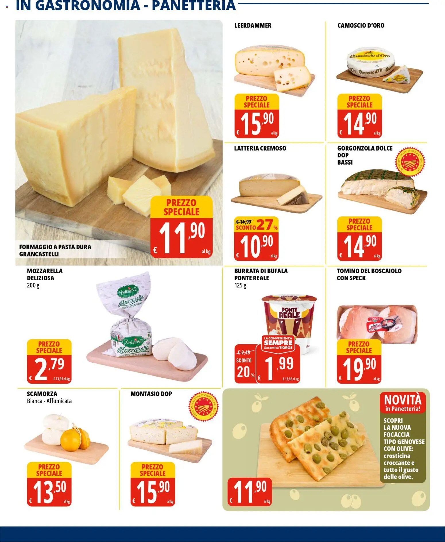 Volantino Tigros del 10.03.2026 | Pagina: 4 | Prodotti: Speck, Olive, Burrata, Tomino