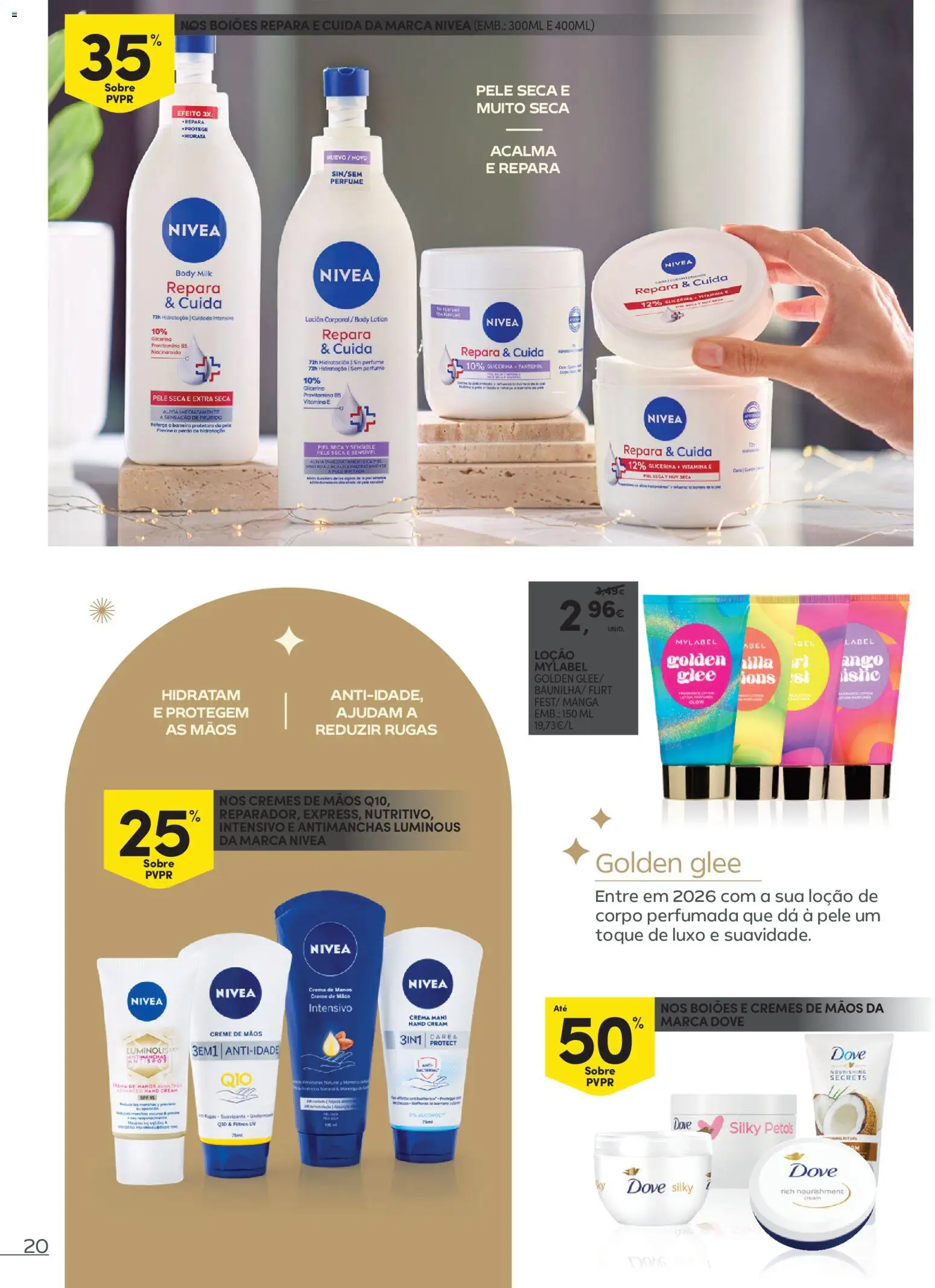 Continente - Festeje o Ano em beleza │ válido de 09.12.2025 | Página: 20 | Produtos: Amêndoas, Perfume, Mel, Creme