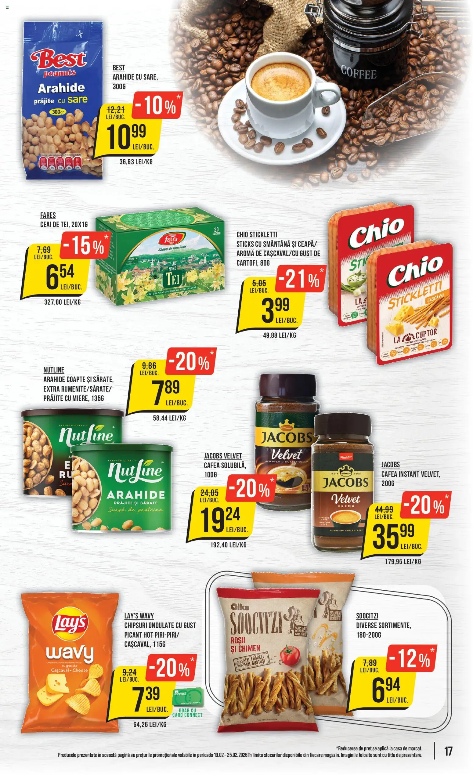 Noul catalog Mega Image – valabil de la 19.02.2026 | Pagină: 17 | Produse: Cașcaval, Arahide, Cremă, Chipsuri