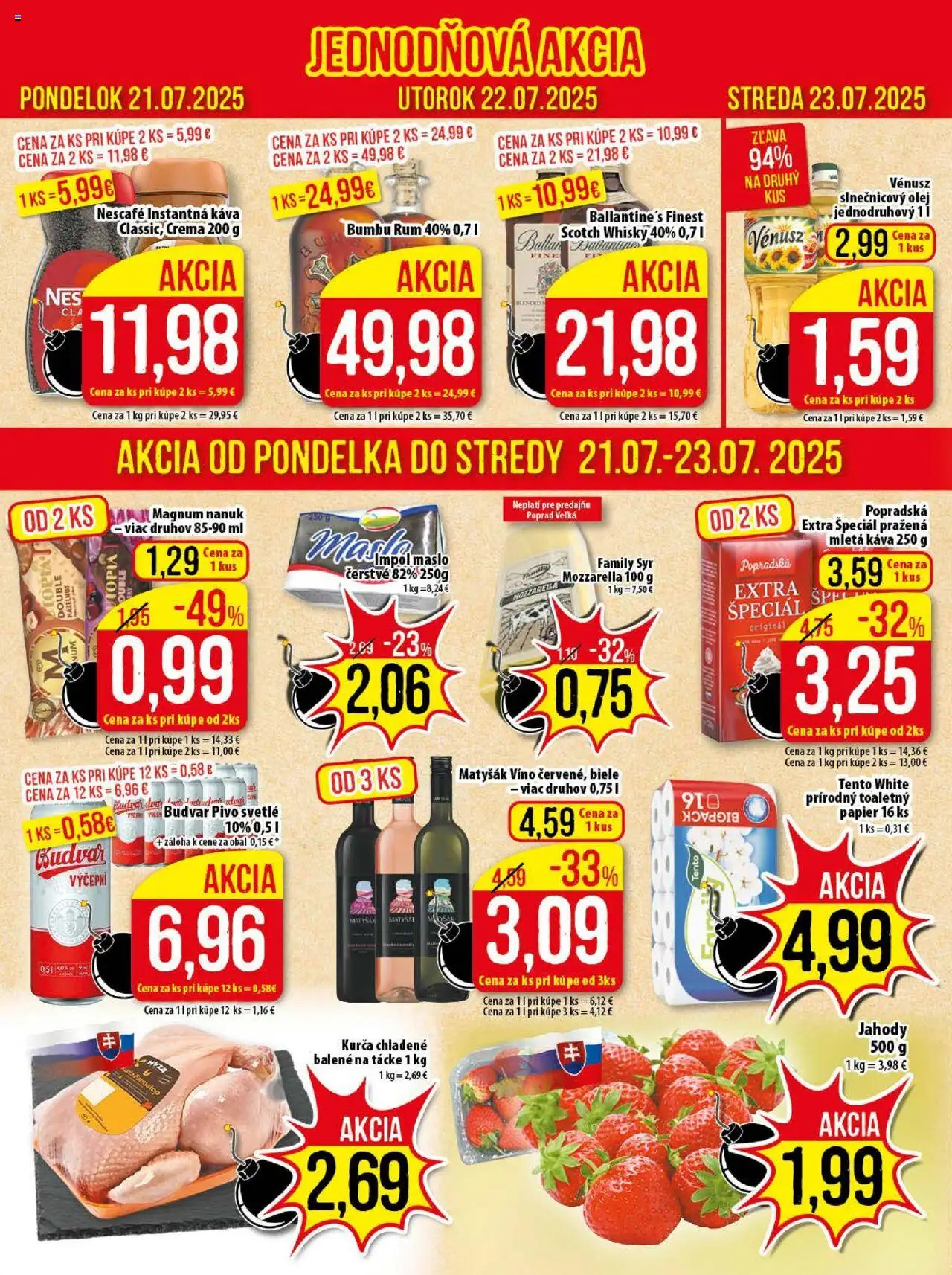 Klas leták │ platný od 21.07.2025 | Strana: 2 | Produkty: Káva, Nanuk, Slnečnicový olej, Magnum