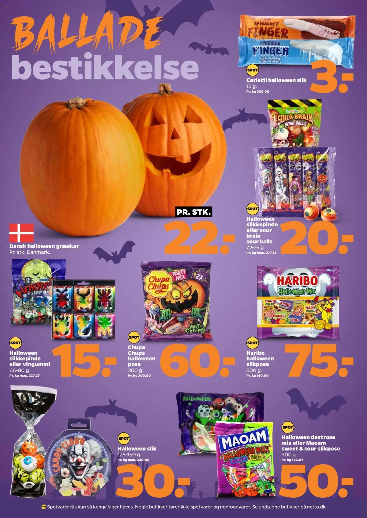 Netto tilbudsavis – gyldig fra 04.10.2025 | Side: 22 | Produkter: Græskar, Slik, Vingummi