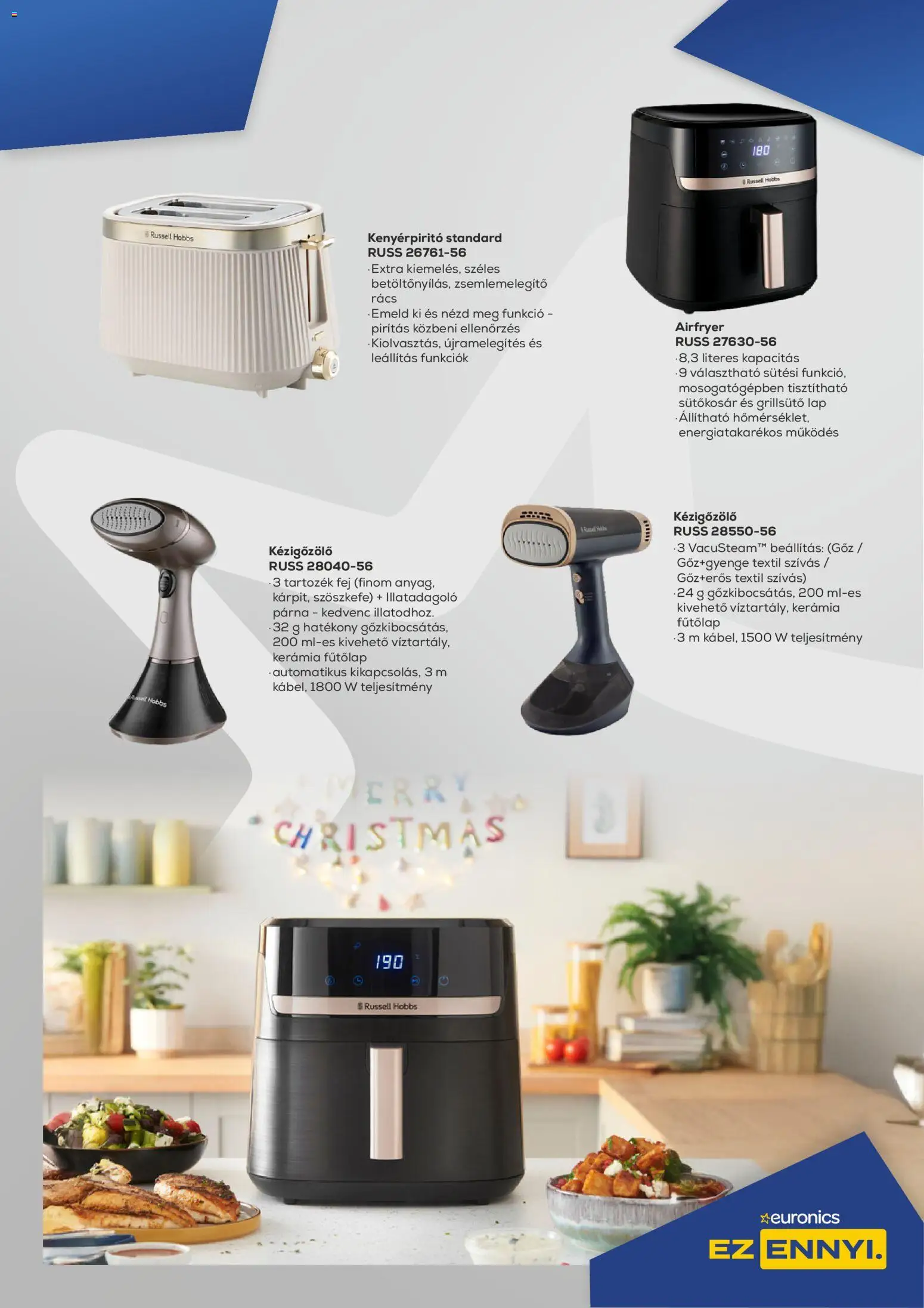 Euronics akciós ujság - amely érvényes a következő dátumtól: 09.12.2025 | Oldal: 7 | Termékek: Grillsütő, Kenyérpirító, Párna