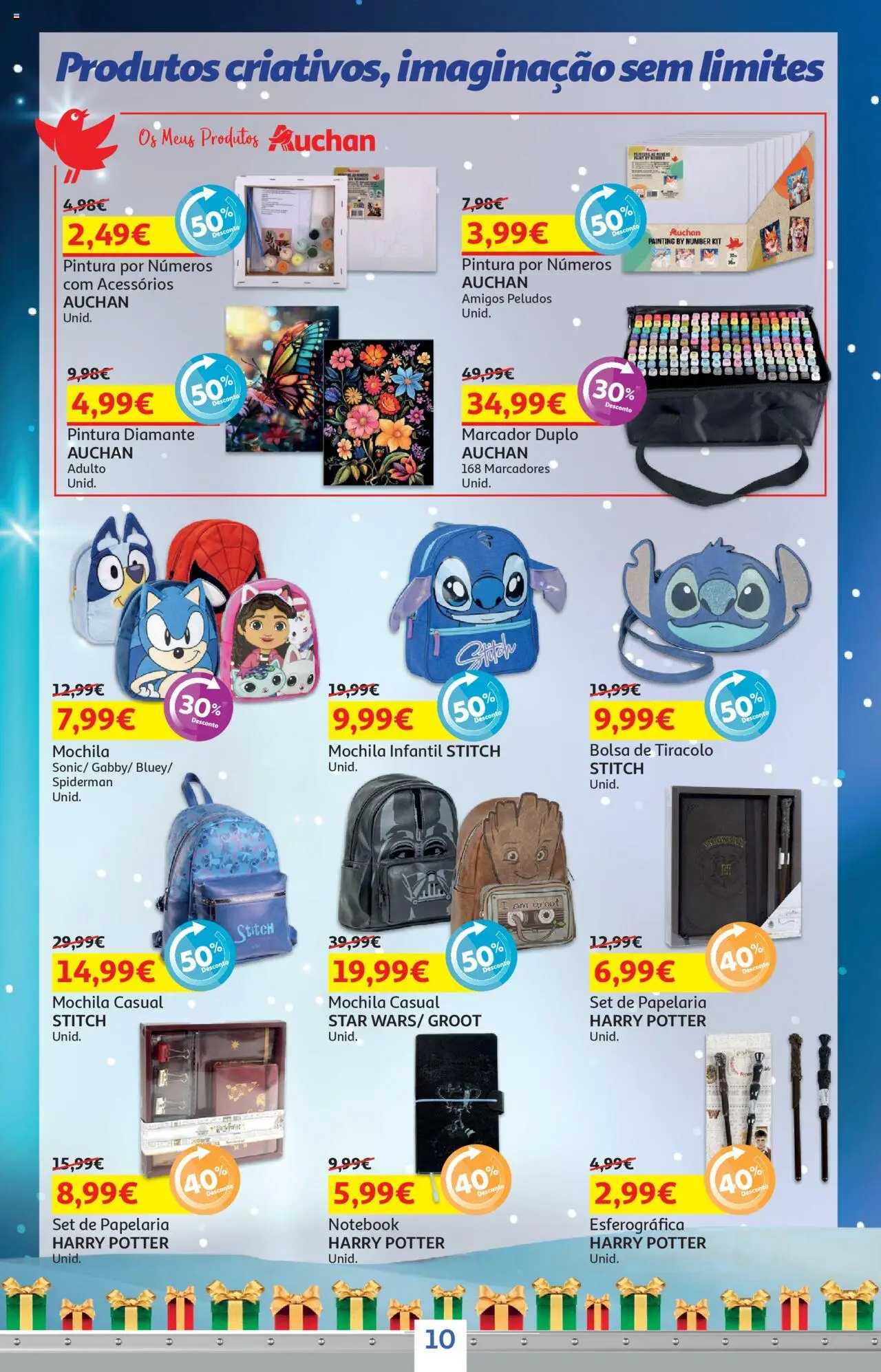 Auchan - Preços Redondos │ válido de 02.10.2025 | Página: 10 | Produtos: Mochila, Bolsa, Notebook