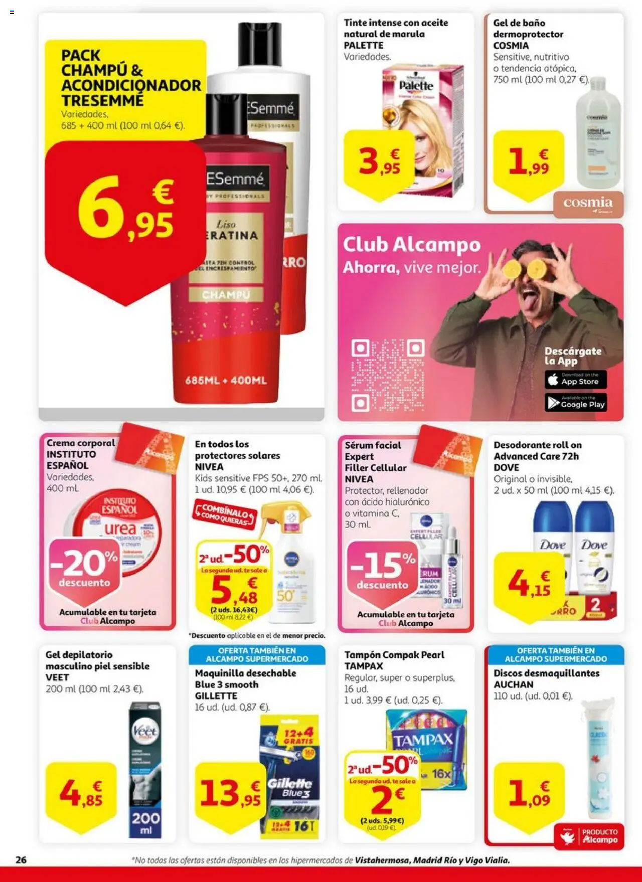 Alcampo - HG Unificado Madrid │ válido desde el 15.07.2025 | Página: 26 | Productos: Tinte, Champú, Acondicionador, Baño