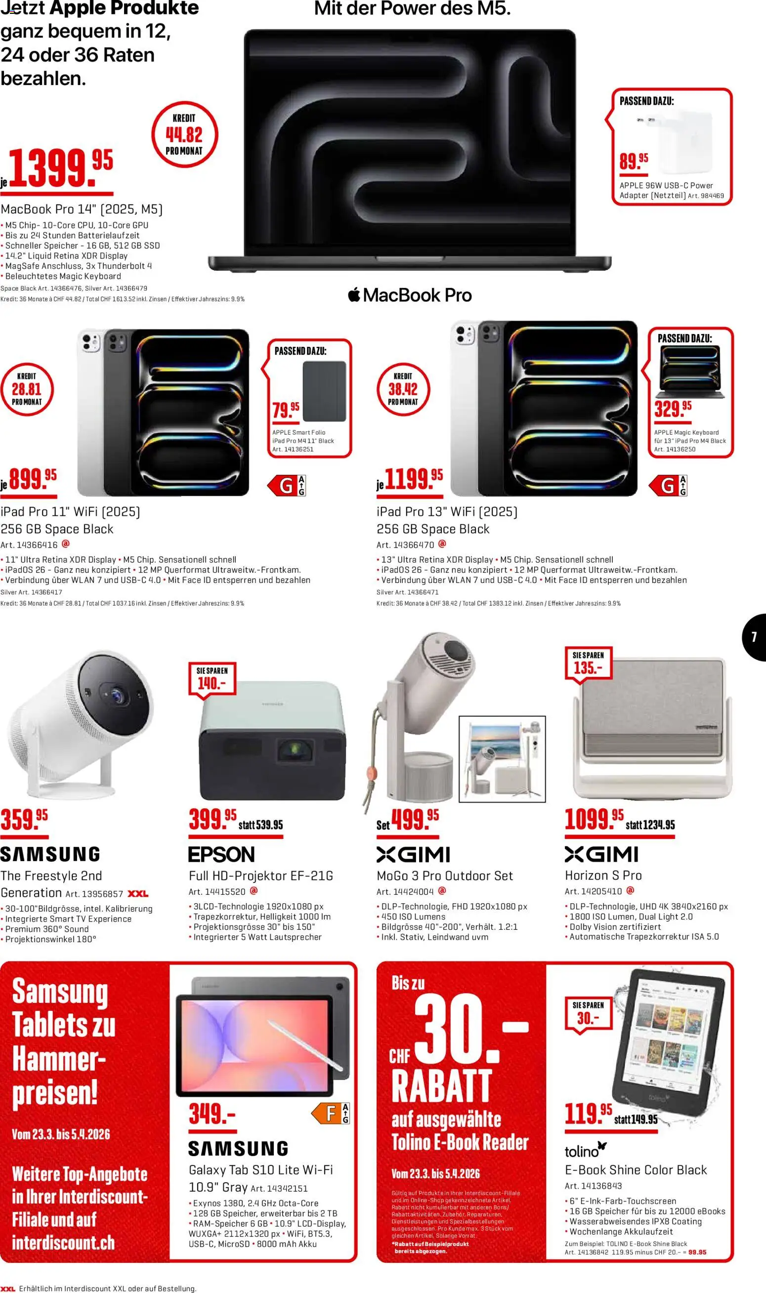 Interdiscount aktionen – gültig ab 23.03.2026 | Seite: 7 | Produkte: TV, Ipad, Adapter, Lautsprecher