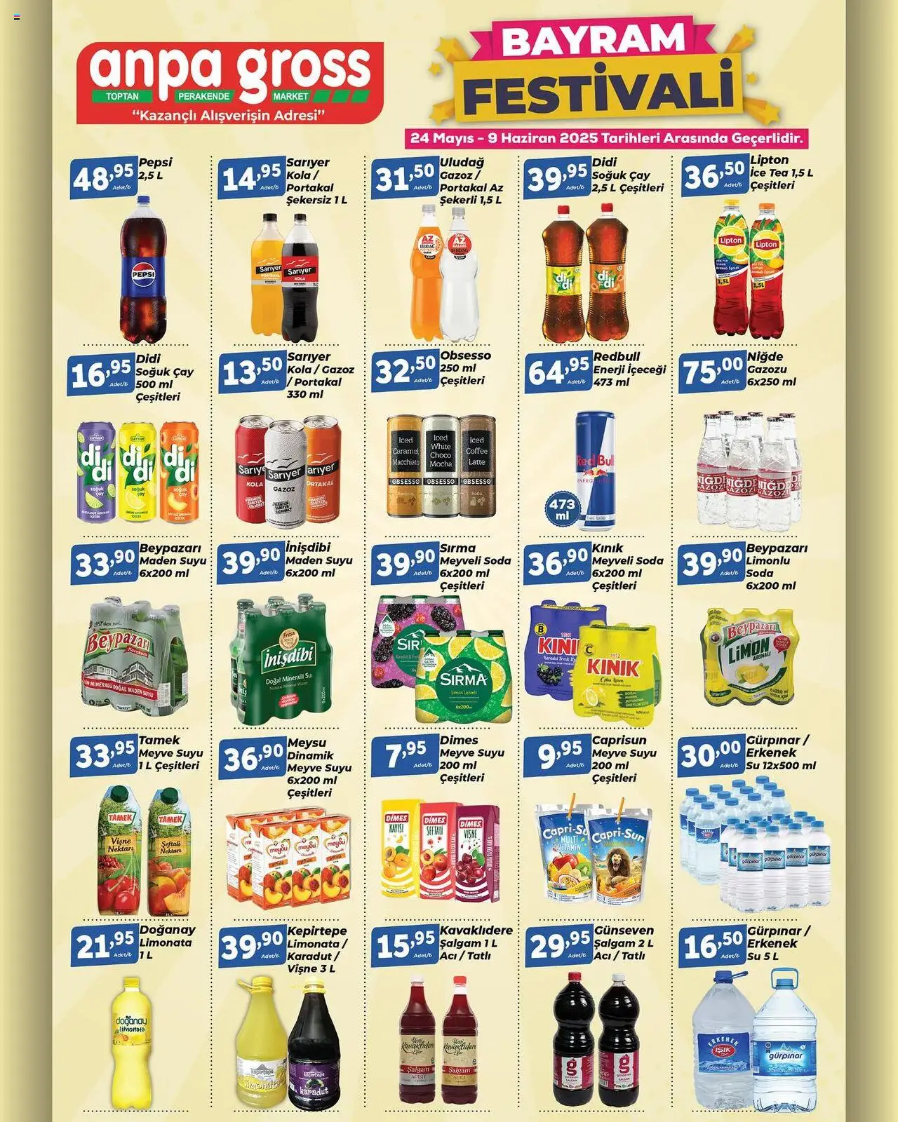 Anpa Gross Katalog - 24.05.2025 tarihinden itibaren geçerlidir | Sayfa: 5 | Ürünler: Şalgam, Portakal, Maden suyu, Ice tea