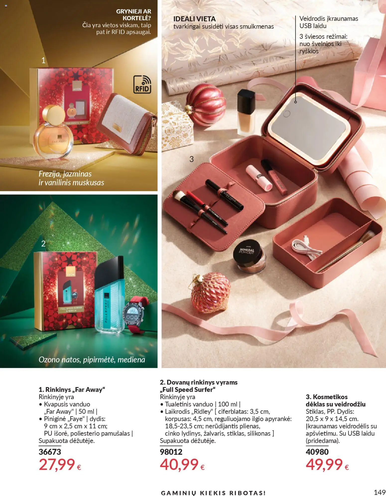 AVON akcijos nuo 01.01.2026 | Puslapis: 149 | Prekių: Kvapusis vanduo, Tualetinis vanduo, Laikrodis, Piniginė