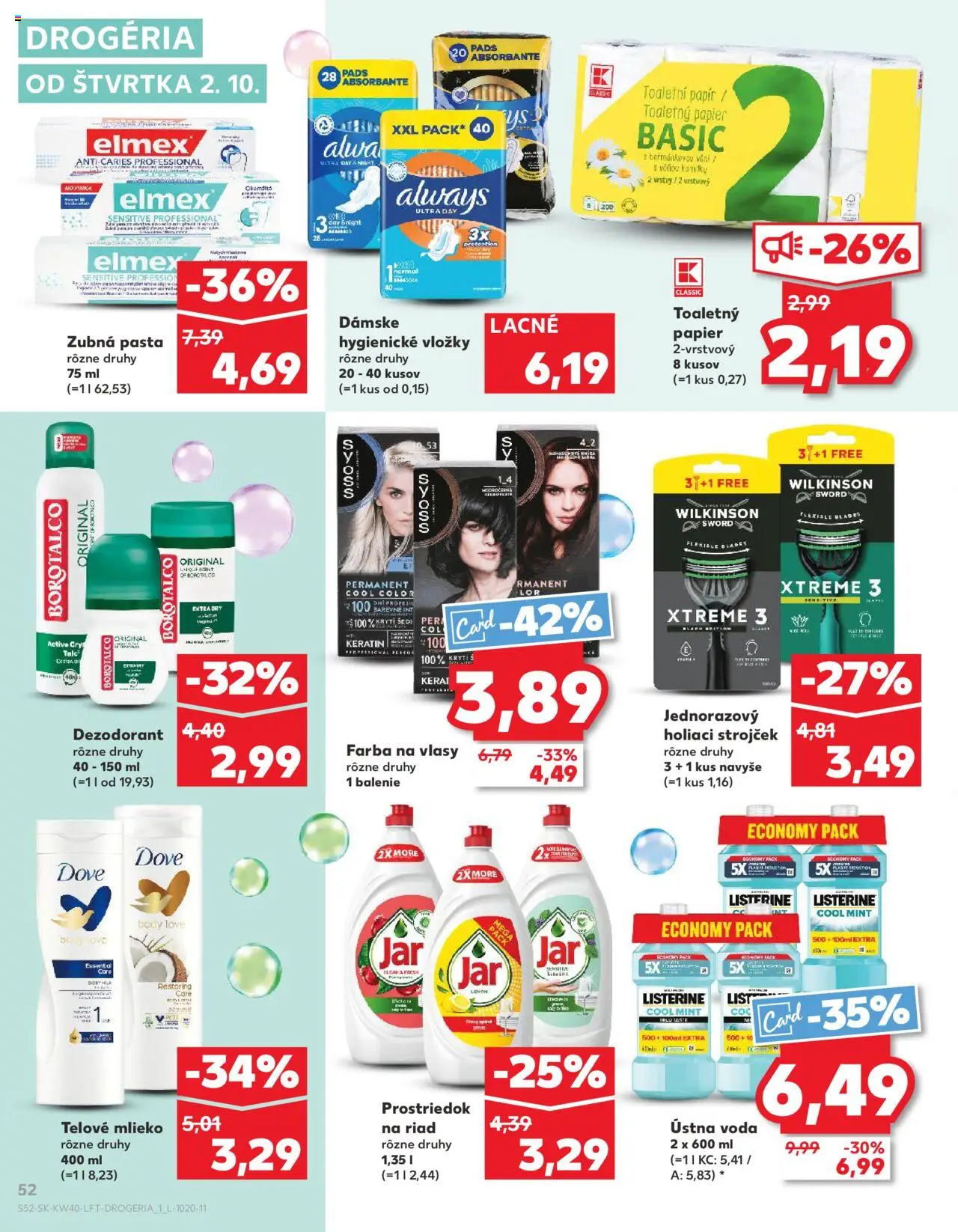 Nové Kaufland akcie – leták je platný od 02.10.2025 | Strana: 52 | Produkty: Strojček, Holiaci strojček, Listerine