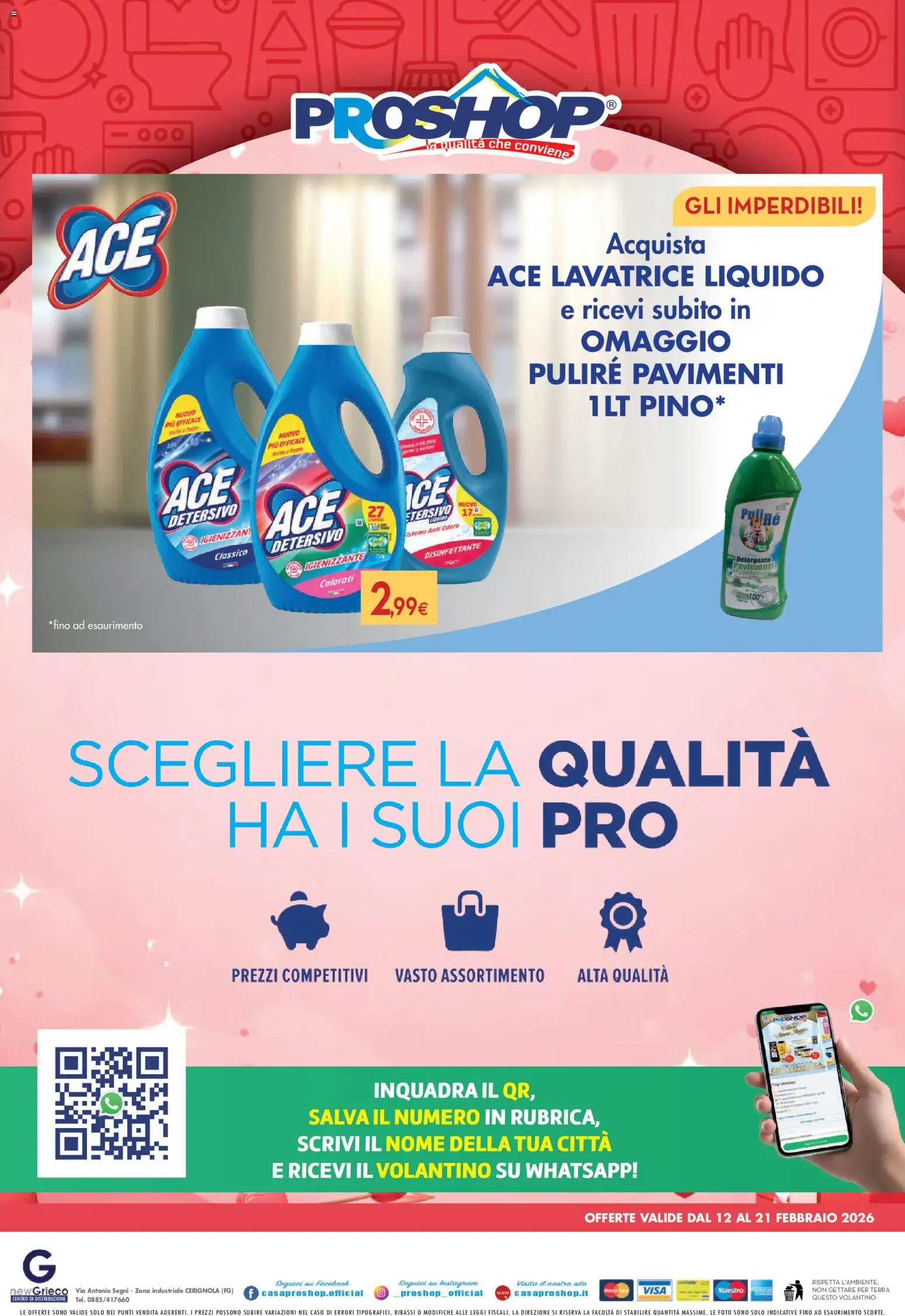 Volantino Proshop del 12.02.2026 | Pagina: 8 | Prodotti: Detergente, Lavatrice, Terra