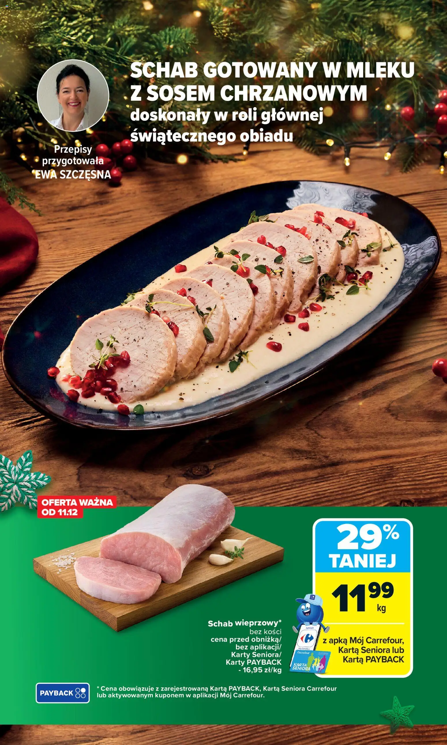 Carrefour Gazetka od 08.12.2025 | Strona: 4 | Produkty: Karta, Schab