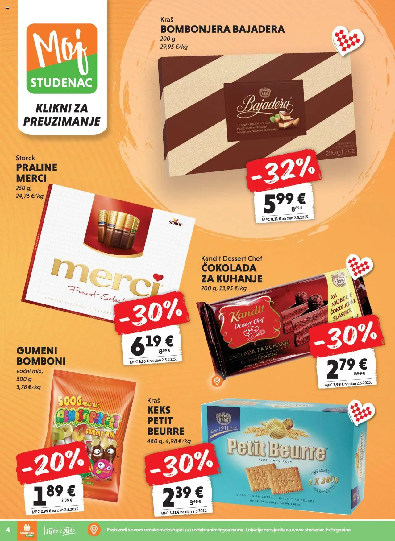 Studenac katalog | vrijedi od 15.10.2025 | Stranica: 4 | Proizvodi: Praline, Bomboni, Merci, Badem
