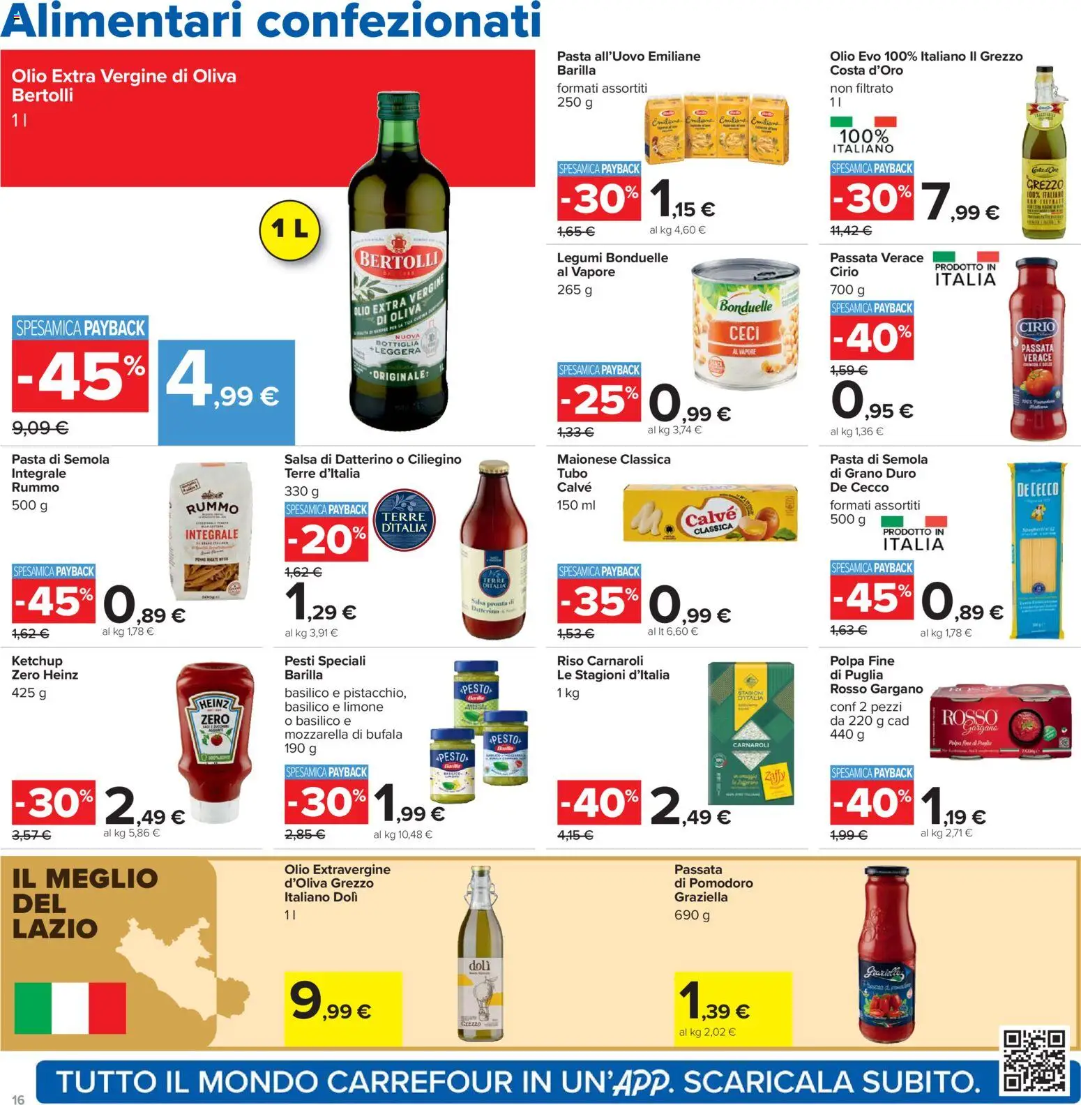 Volantino Carrefour del 13.03.2026 | Pagina: 16 | Prodotti: Legumi, Salsa, Pomodoro, Olio
