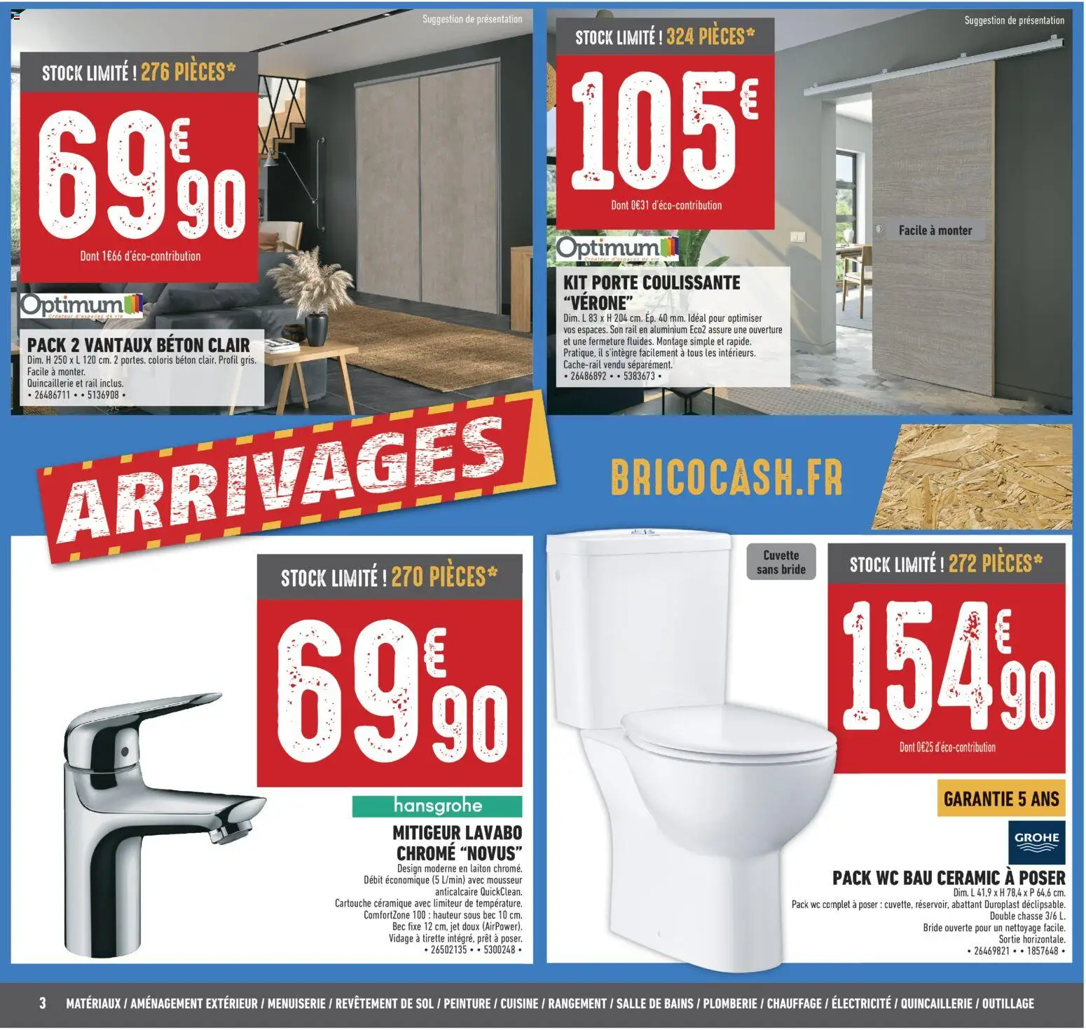 {H1} | Page: 3 | Produits: Porte, Lavabo, Cartouche