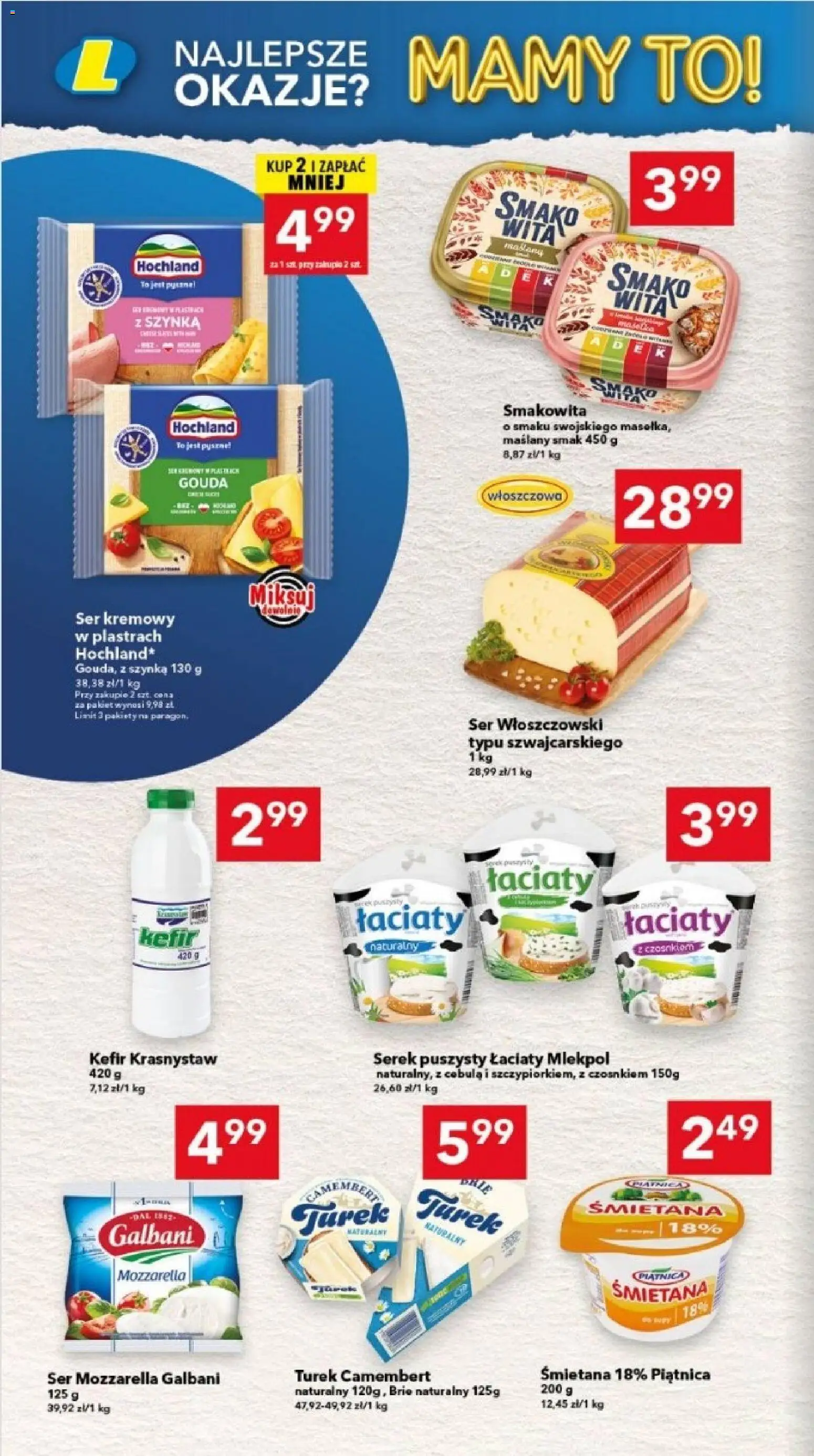 Lewiatan gazetka - Legnica od 12.02.2026 | Strona: 6 | Produkty: Serek, Camembert, Śmietana, Mozzarella