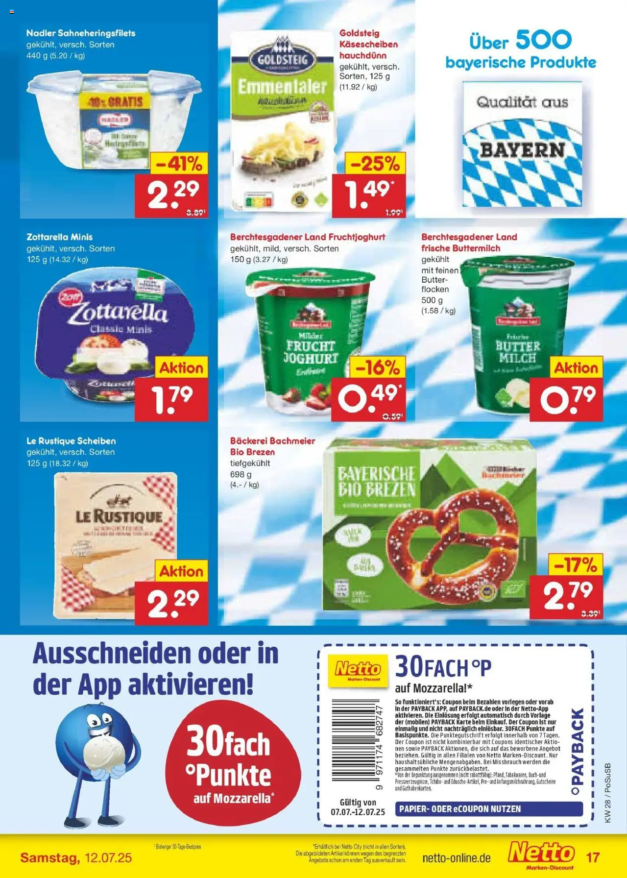 Netto Marken-Discount prospekt Regensburg	 - gültig ab dem 06.07.2025 | Seite: 19 | Produkte: Butter, Joghurt, Mozzarella, Fruchtjoghurt
