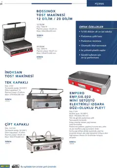 26.12.2025 tarihinden itibaren geçerli olan Metro kataloğu önizlemesi | Sayfa: 29 | Ürünler: Tost makinesi, Yağ, Kasa, Izgara