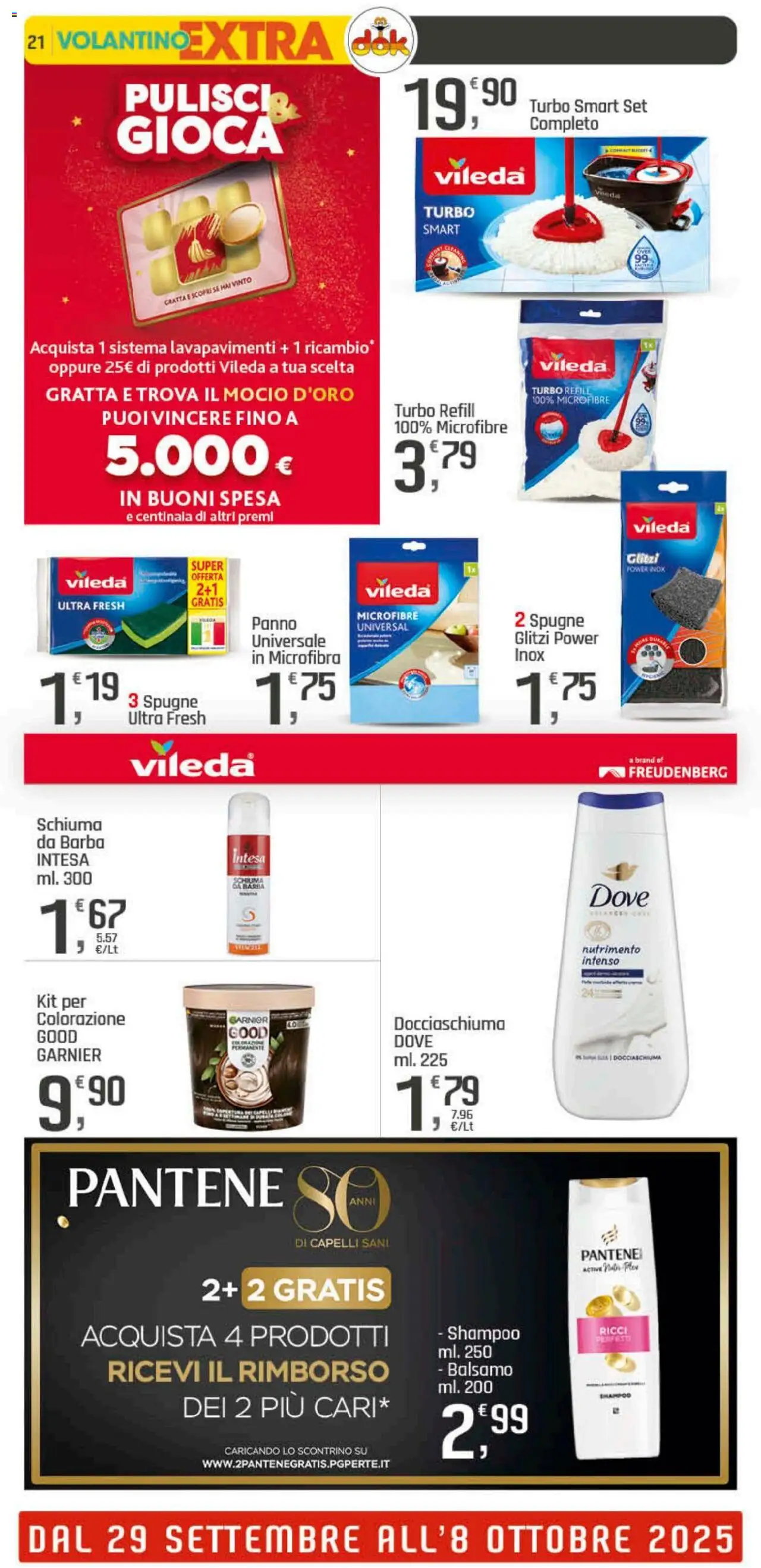 Volantino DOK del 25.09.2025 | Pagina: 21 | Prodotti: Shampoo, Balsamo, Schiuma da barba, Mocio