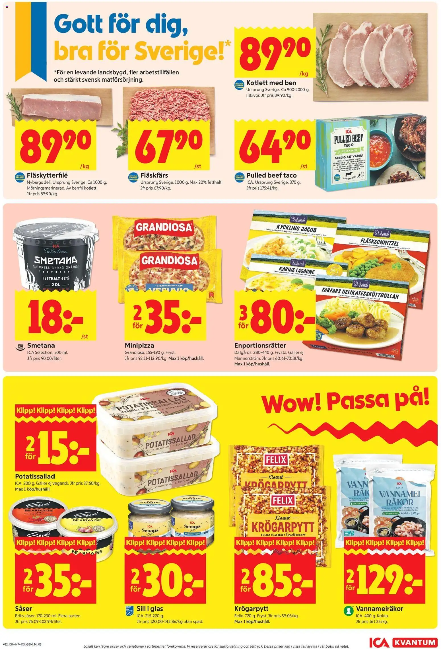 ICA Kvantum reklamblad aktuell från 16.03.2026 | Sida: 5 | Produkter: Potatissallad, Galler, Sill, Räkor