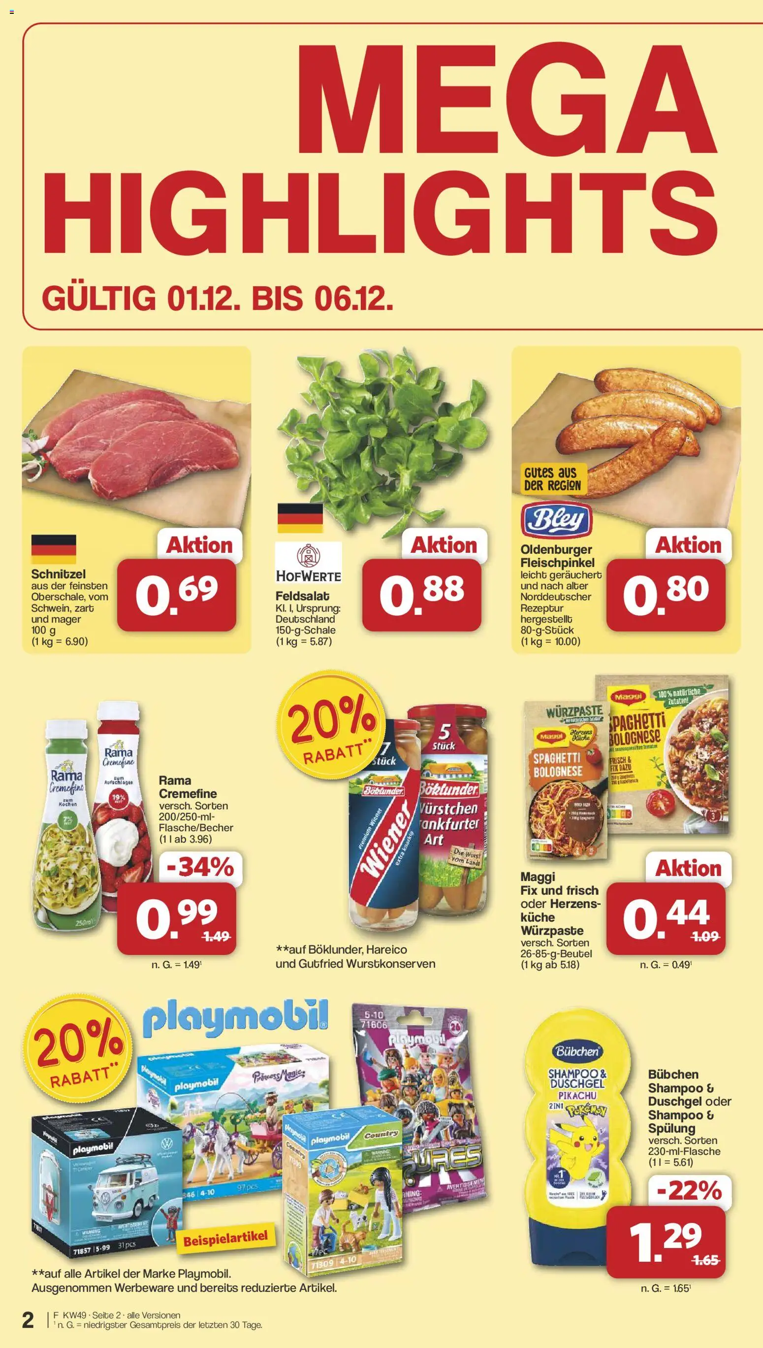 Famila Nordwest Prospekt 	 – gültig ab 01.12.2025 | Seite: 2 | Produkte: Rama cremefine, Küche, Shampoo, Duschgel