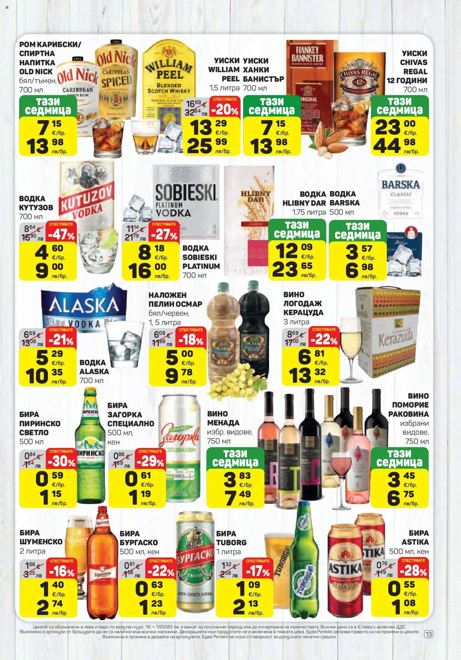 {H1} | Страница: 13 | Продукти: Водка, Уиски, Кен, Напитка