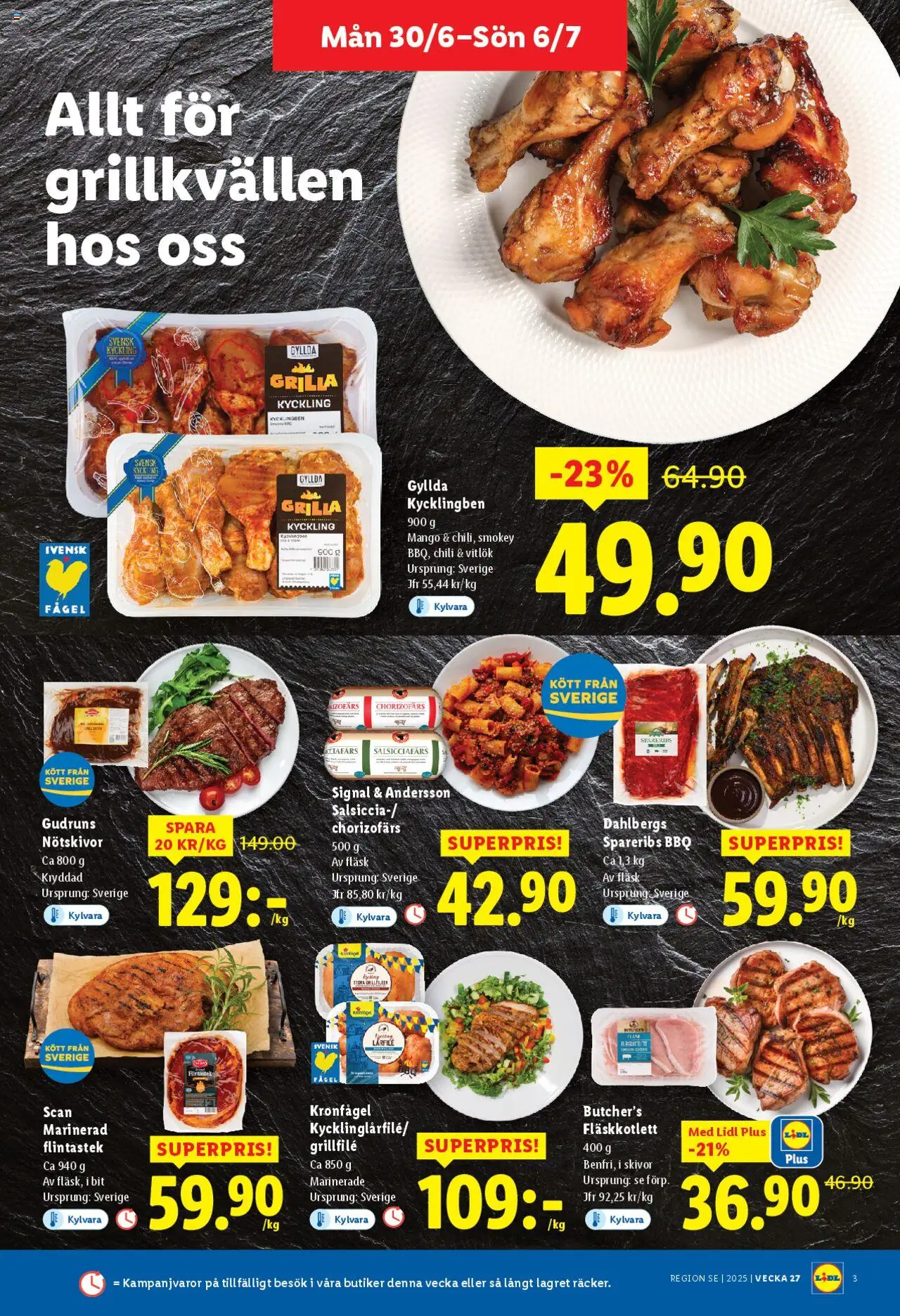 Lidl reklamblad aktuell från 30.06.2025 | Sida: 3 | Produkter: Chili, Vitlök, Fläsk, Mango