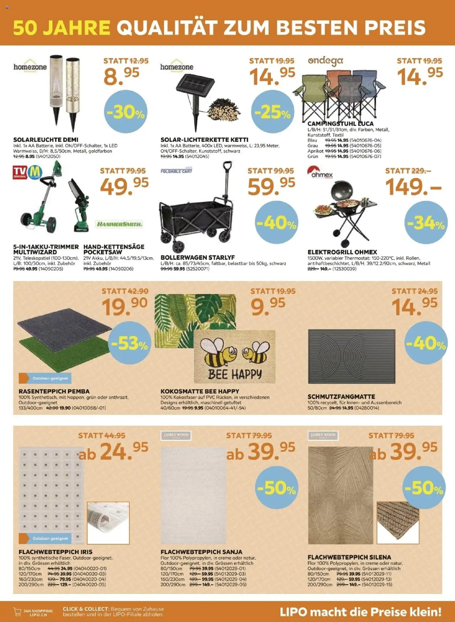 Lipo aktionen – gültig ab 10.03.2026 | Seite: 3 | Produkte: Schmutzfangmatte, Solarleuchte, Creme