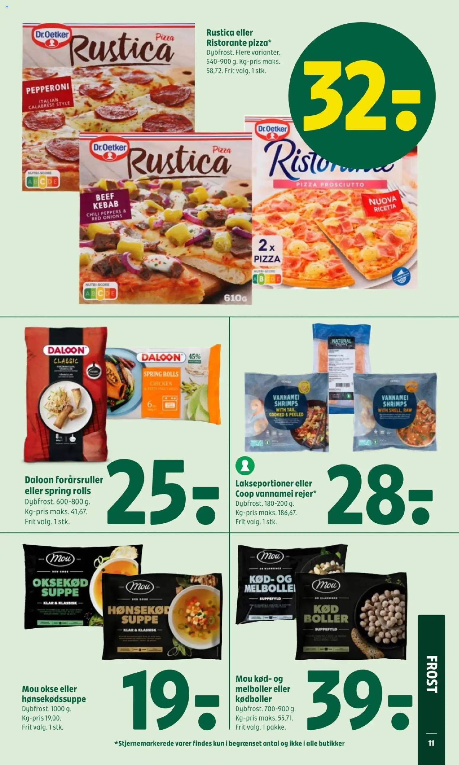 Coop 365 tilbudsavis – gyldig fra 29.01.2026 | Side: 13 | Produkter: Pizza, Oksekød, Kebab, Suppe
