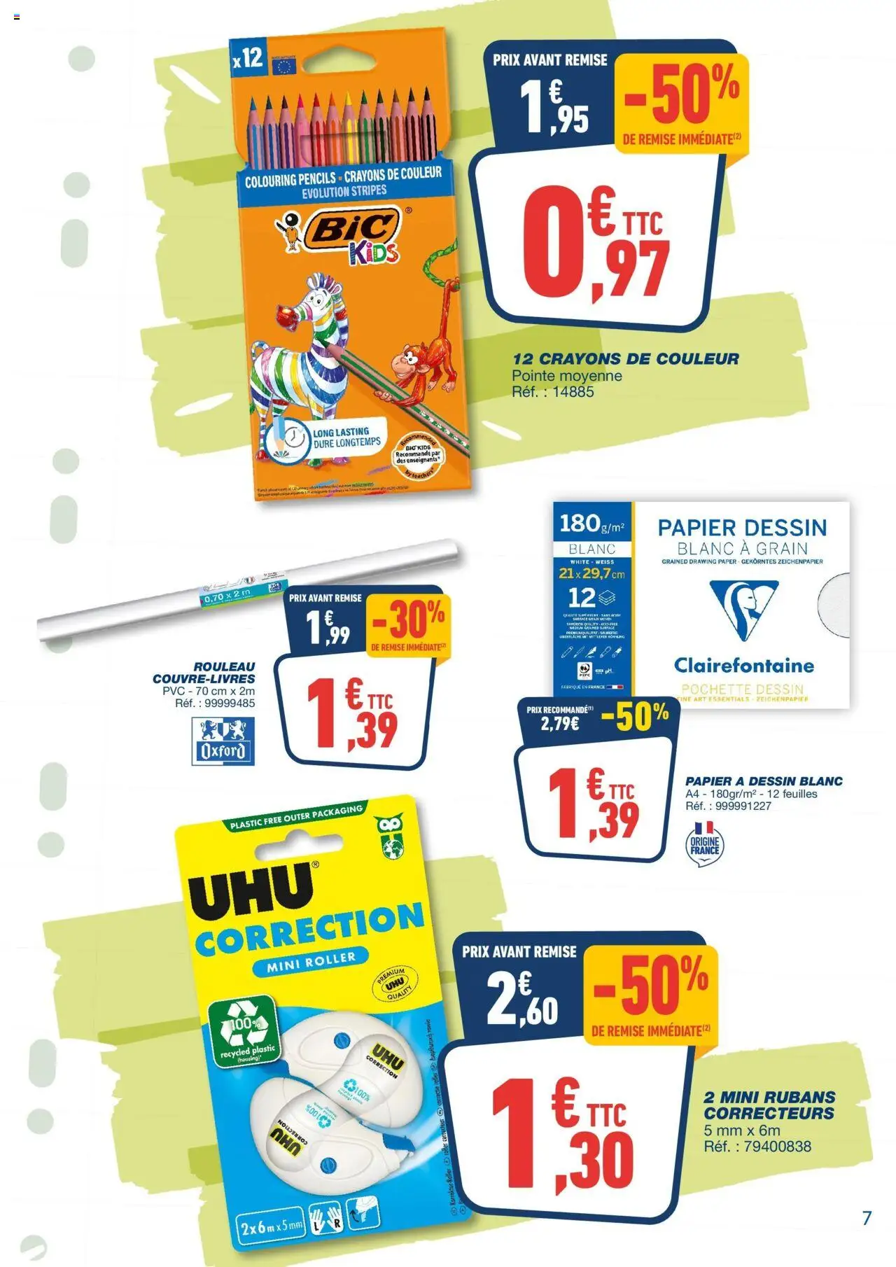  | Page: 7 | Produits: Correcteur, Rouleau, Crayons de couleur