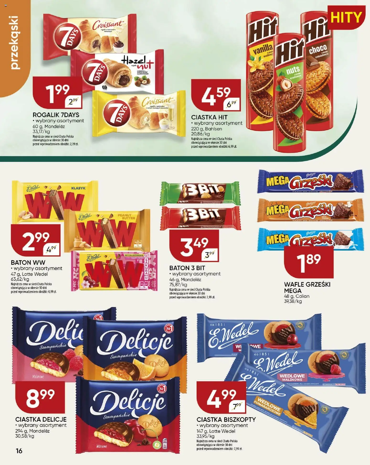 Chata Polska Gazetka od 29.12.2025 | Strona: 16 | Produkty: Wafle, Baton, Ciastka
