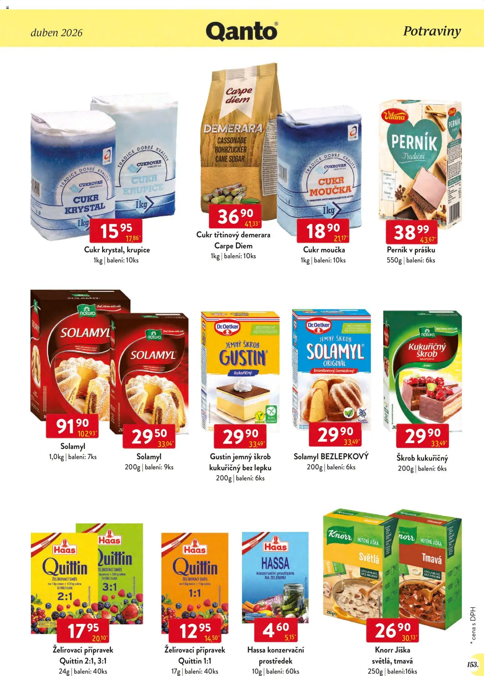 Astur & Qanto leták - Velkoobchod 04/2026 od 01.04.2026 | Strana: 153 | Produkty: Perník, Solamyl, Potraviny, Cukr krystal