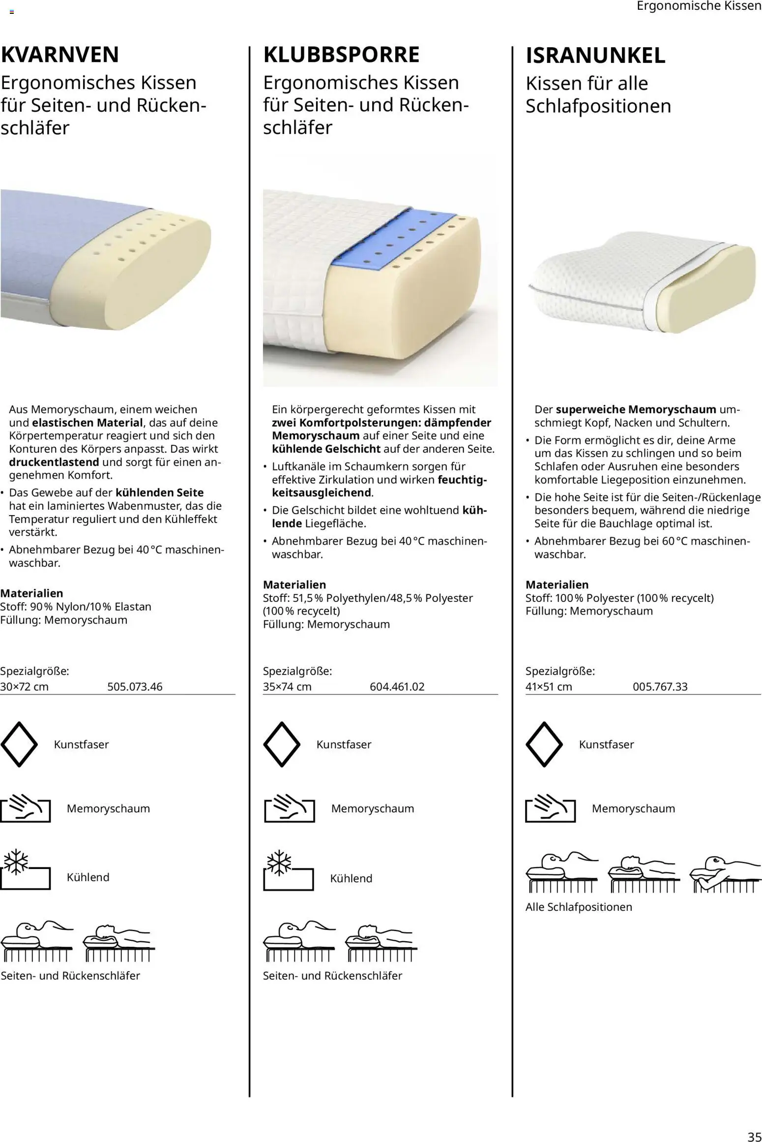 Ikea Prospekt  Schlafkomfort	 – gültig ab 30.09.2025 | Seite: 35 | Produkte: Kissen